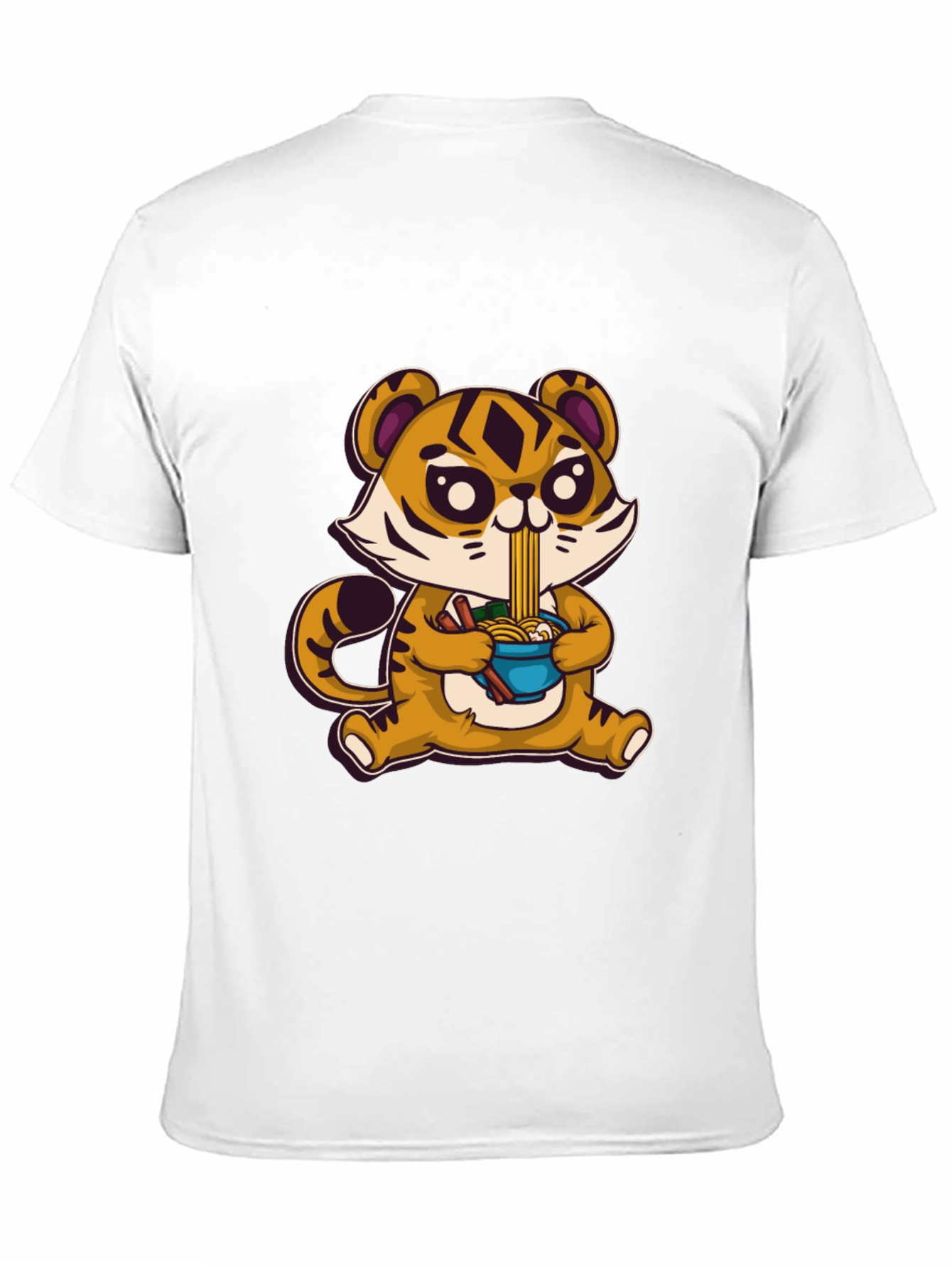 Cute Tiger Ramen T-Shirt - Cartoon Style