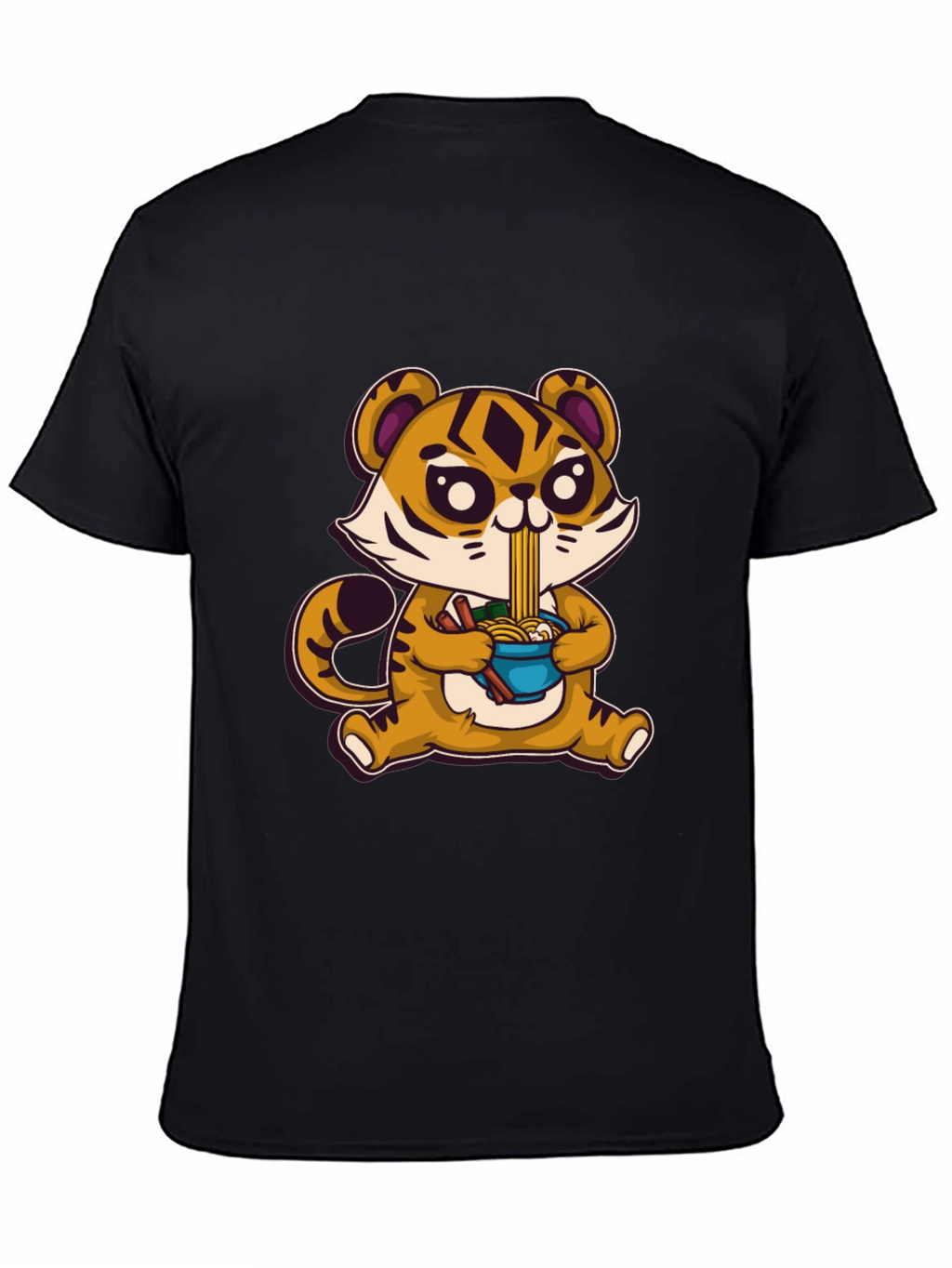 Cute Tiger Ramen T-Shirt - Cartoon Style