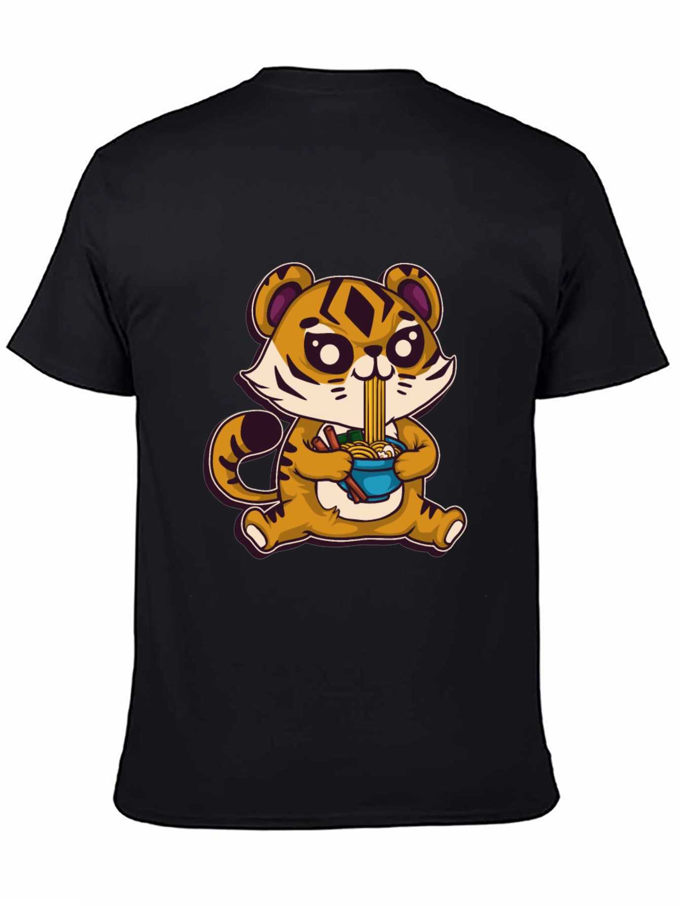 Cute Tiger Ramen T-Shirt - Cartoon Style
