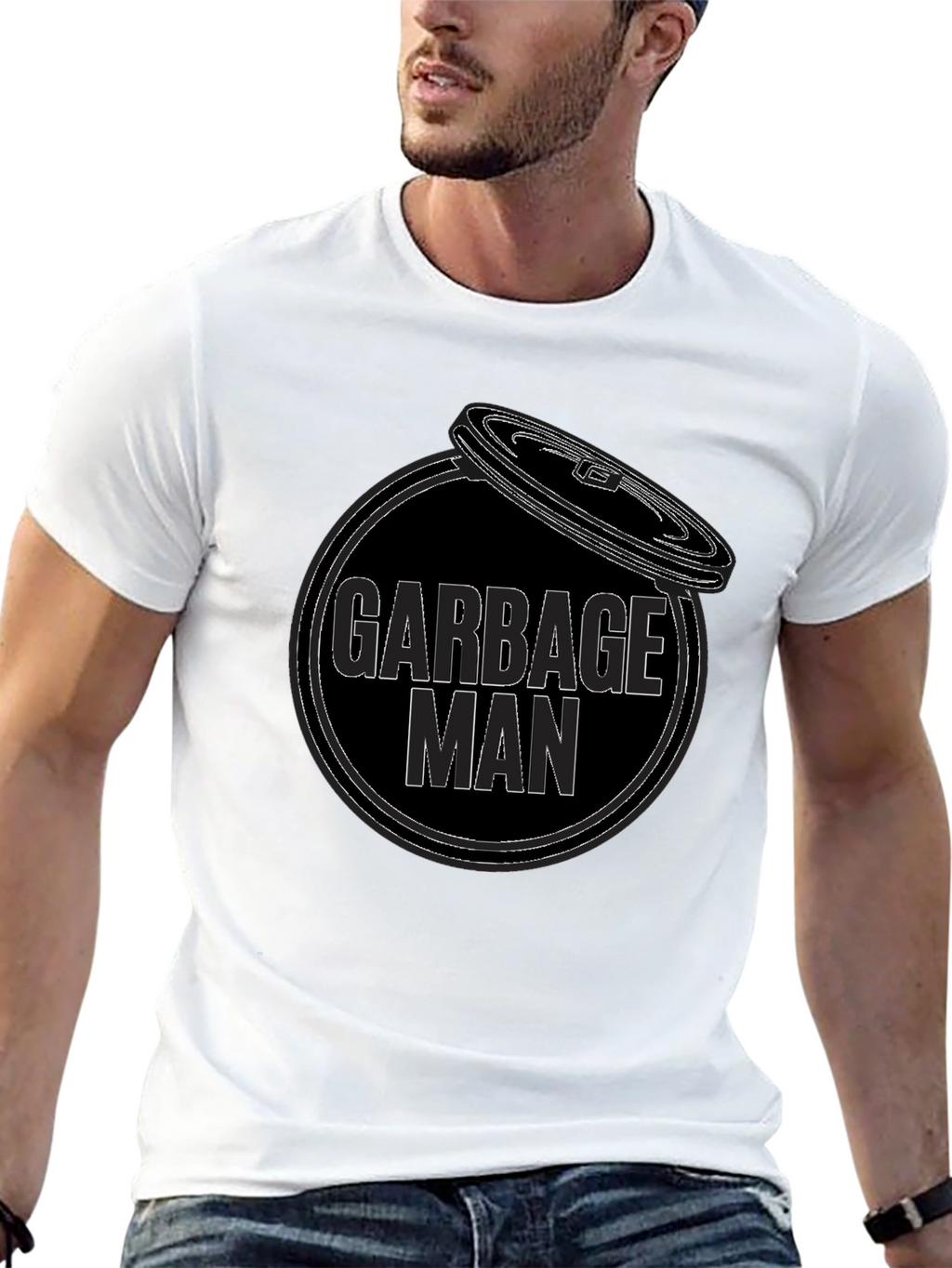 Garbage Man Graphic T-Shirt - Black Cotton Tee