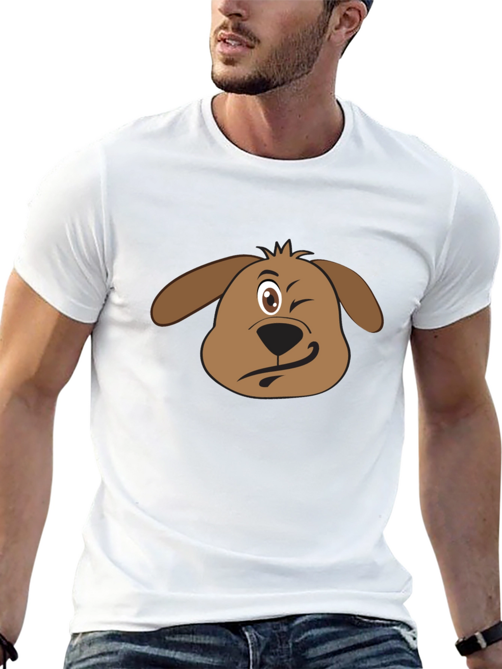 Funny Dog Winking T-Shirt - Cute Graphic Tee