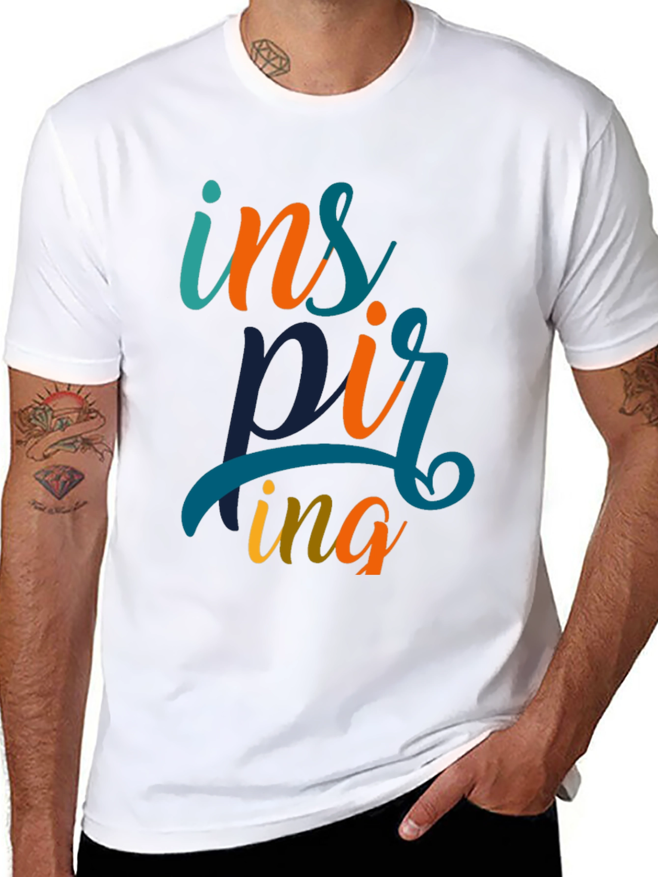 Inspiring Graphic Print Black T-Shirt