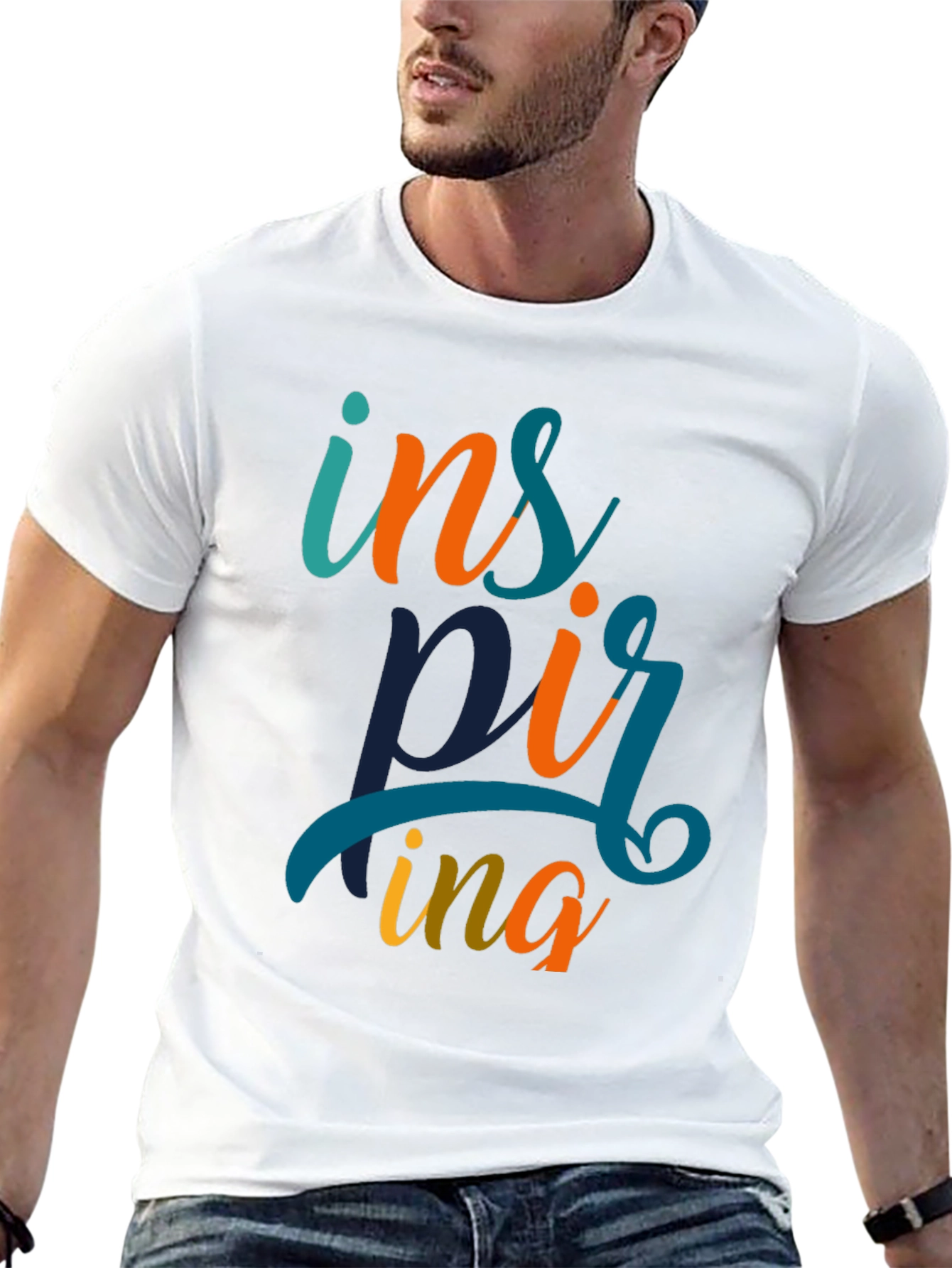 Inspiring Graphic Print Black T-Shirt