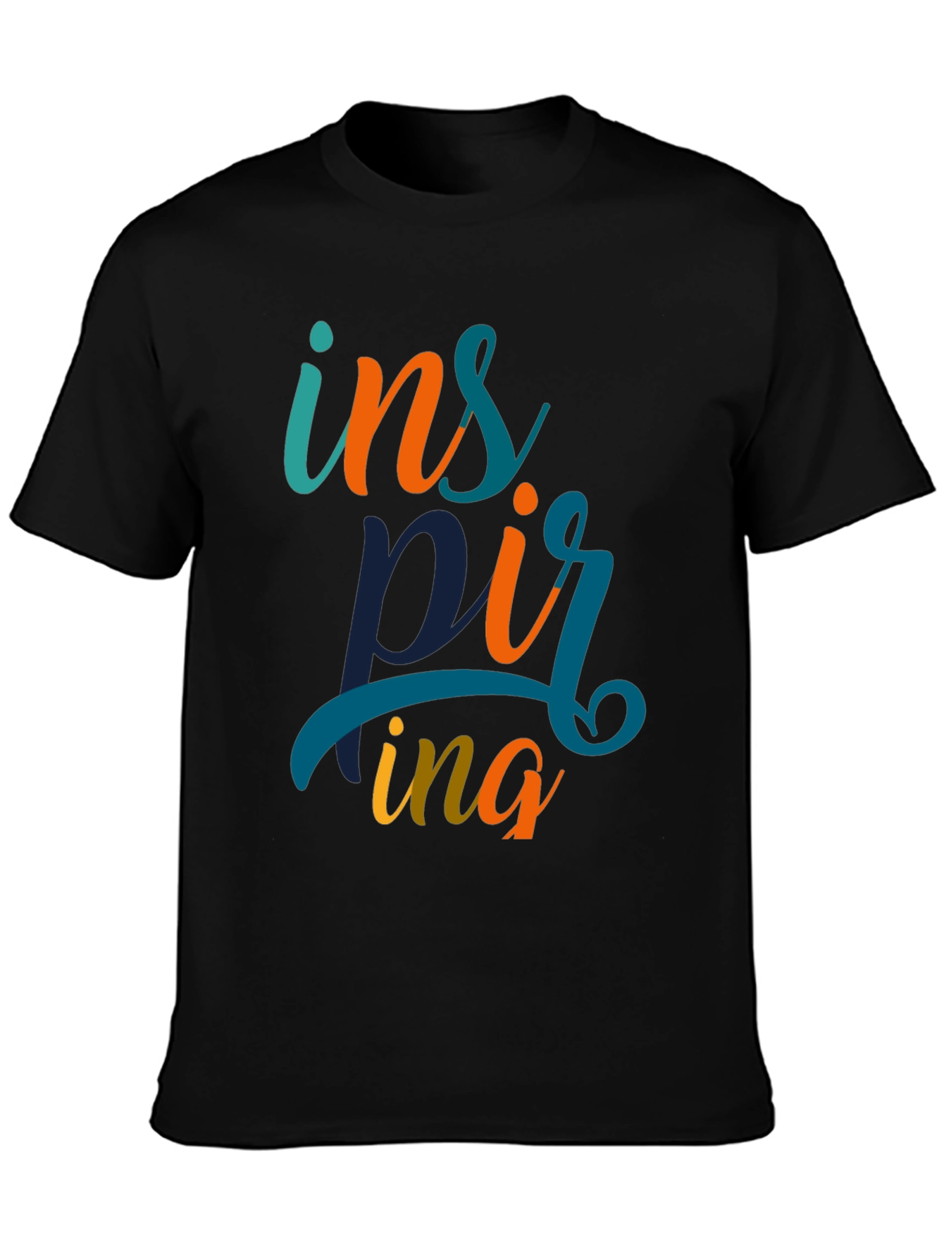 Inspiring Graphic Print Black T-Shirt