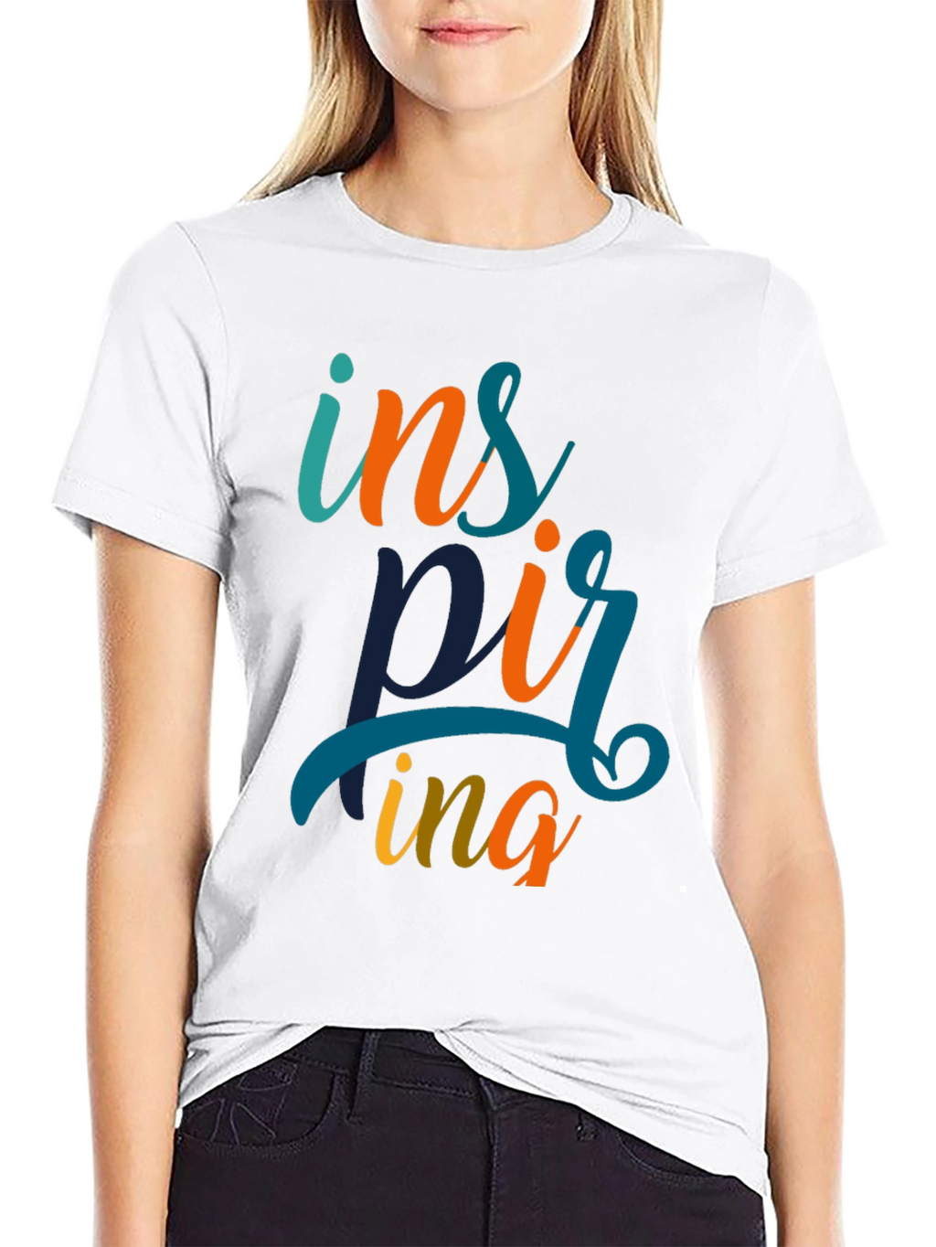 Inspiring Graphic Print Black T-Shirt
