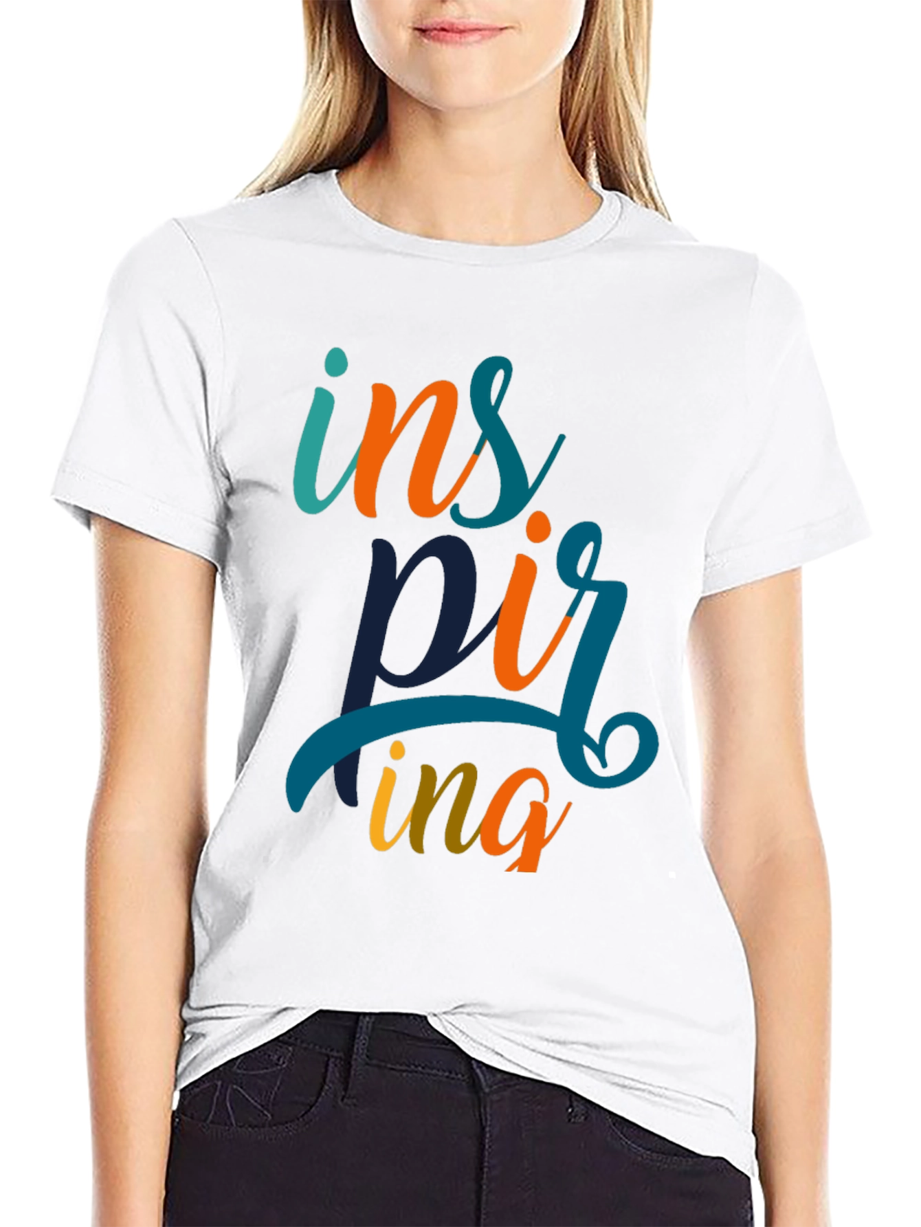 Inspiring Graphic Print Black T-Shirt