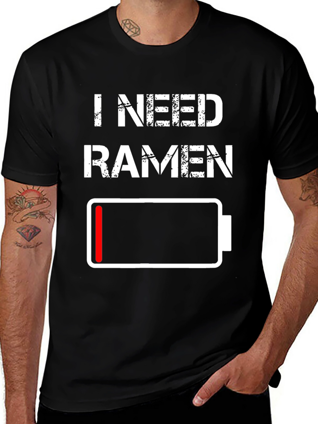 I Need Ramen T-Shirt - Low Battery Design