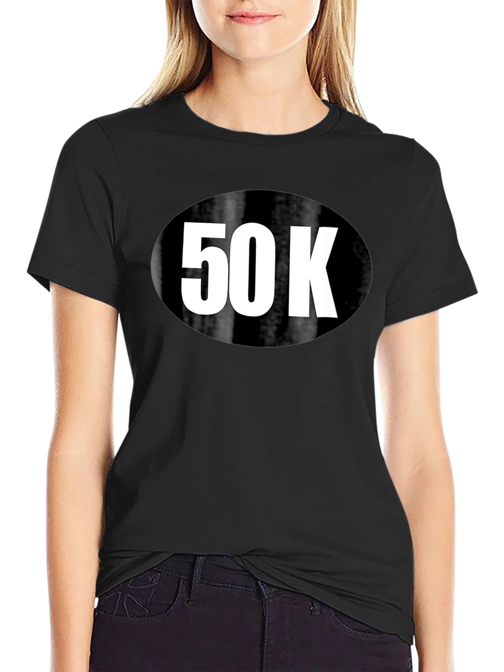 50K Run T-Shirt - Black Cotton Blend