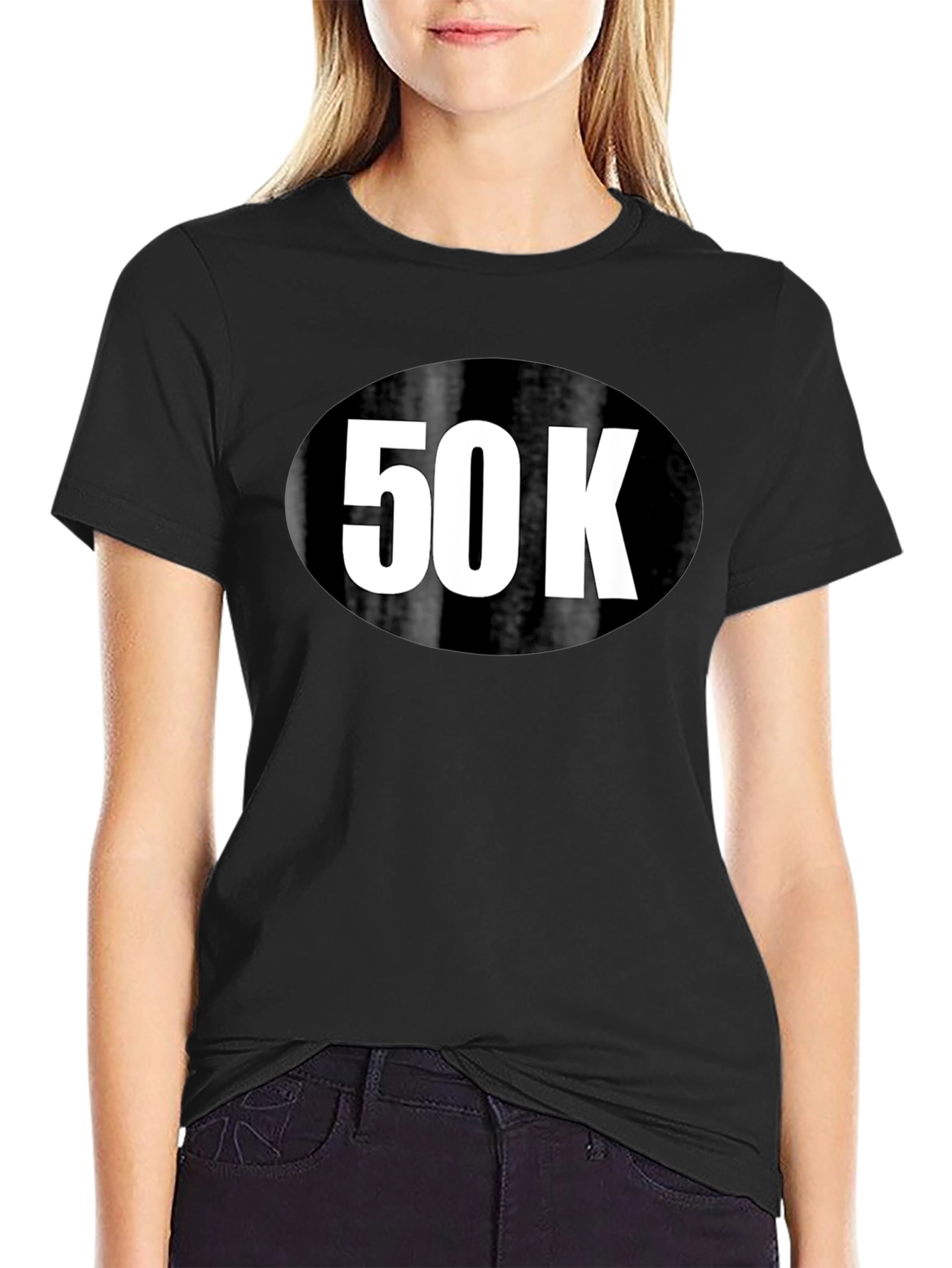 50K Run T-Shirt - Black Cotton Blend