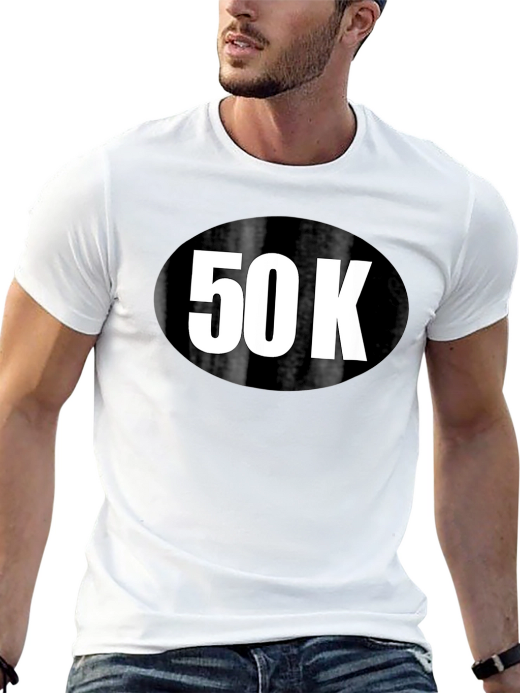50K Run T-Shirt - Black Cotton Blend