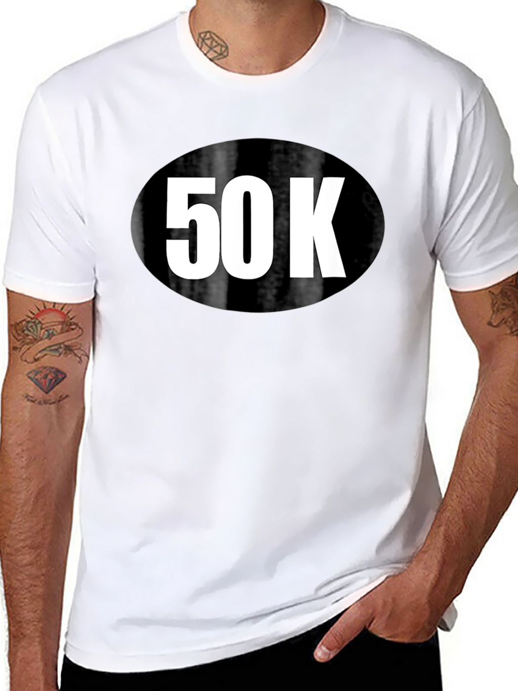 50K Run T-Shirt - Black Cotton Blend