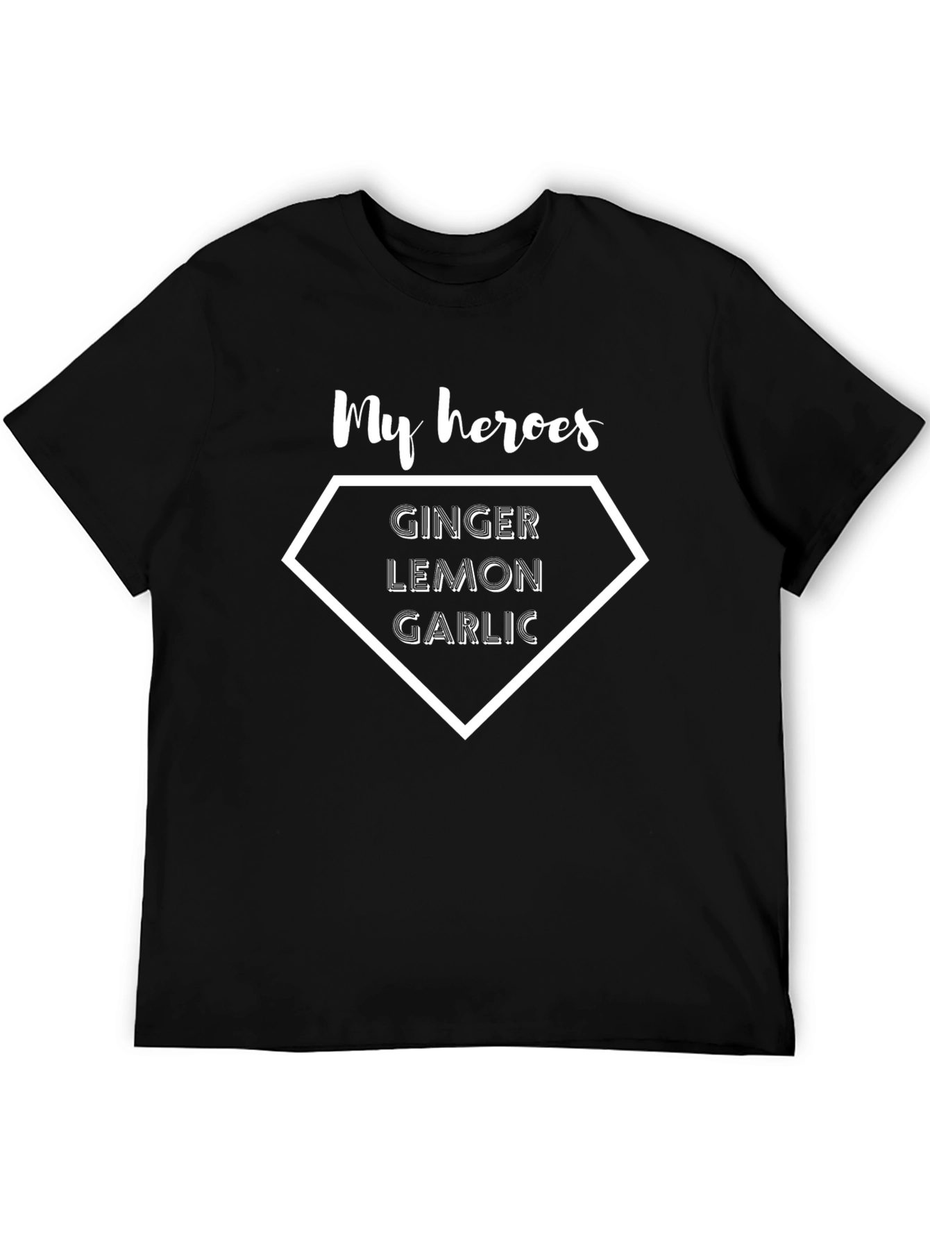 My Heroes T-Shirt: Ginger Lemon Garlic Superhero Tee
