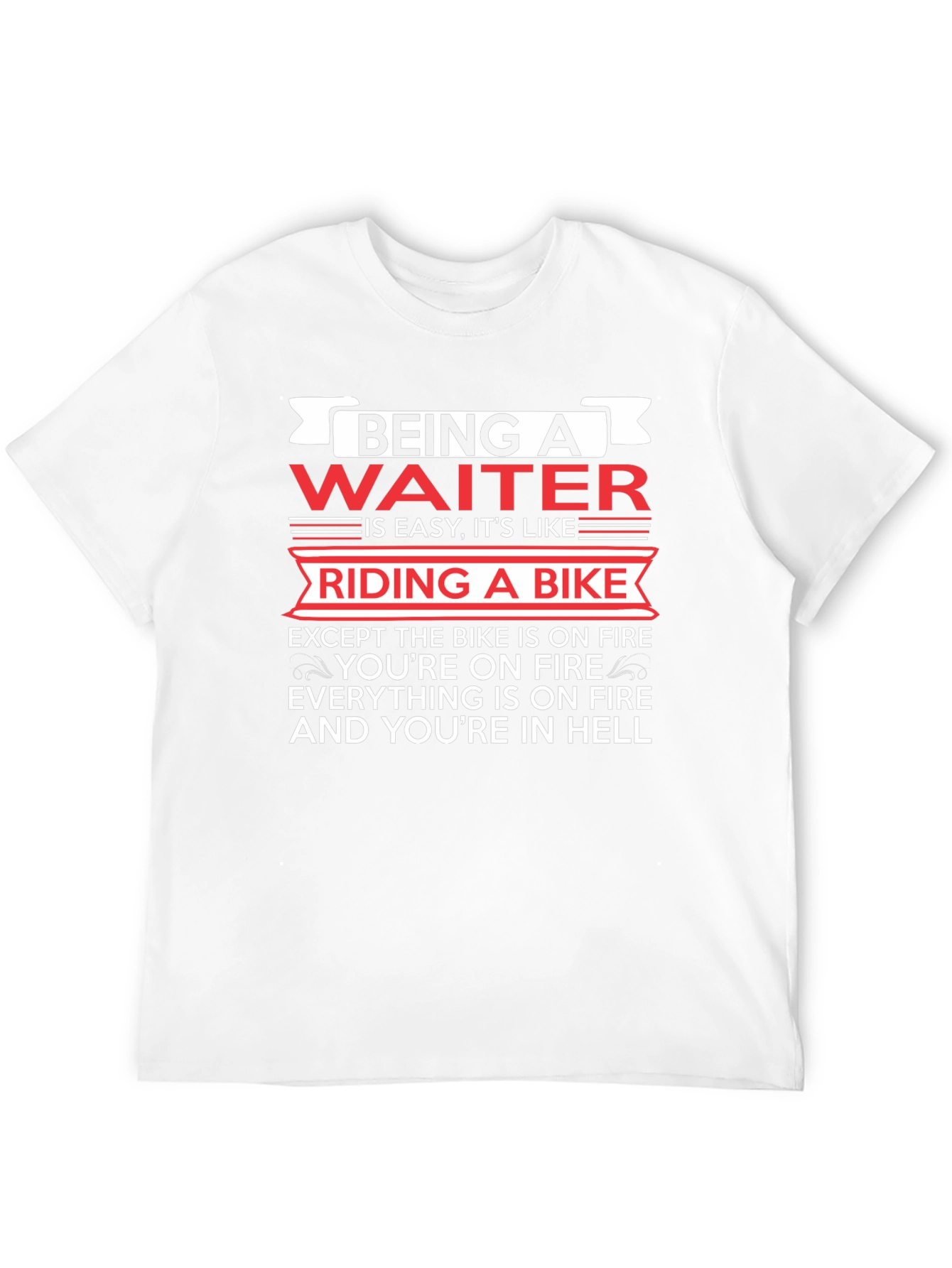 Waiter On Fire Black T-Shirt