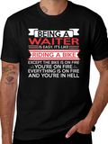 Waiter On Fire Black T-Shirt