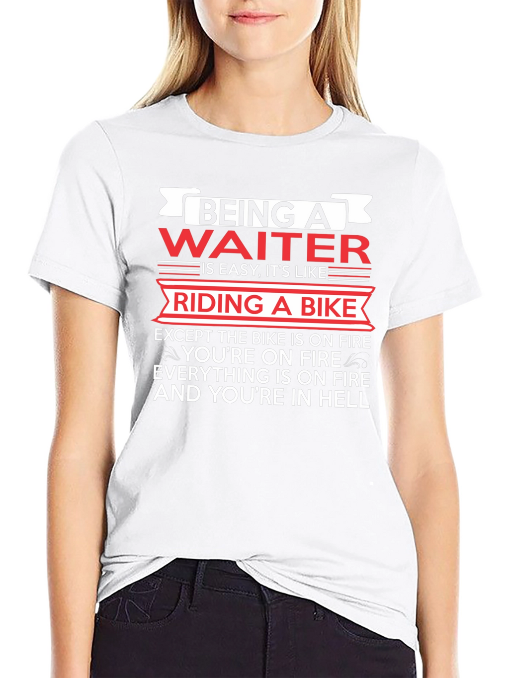 Waiter On Fire Black T-Shirt