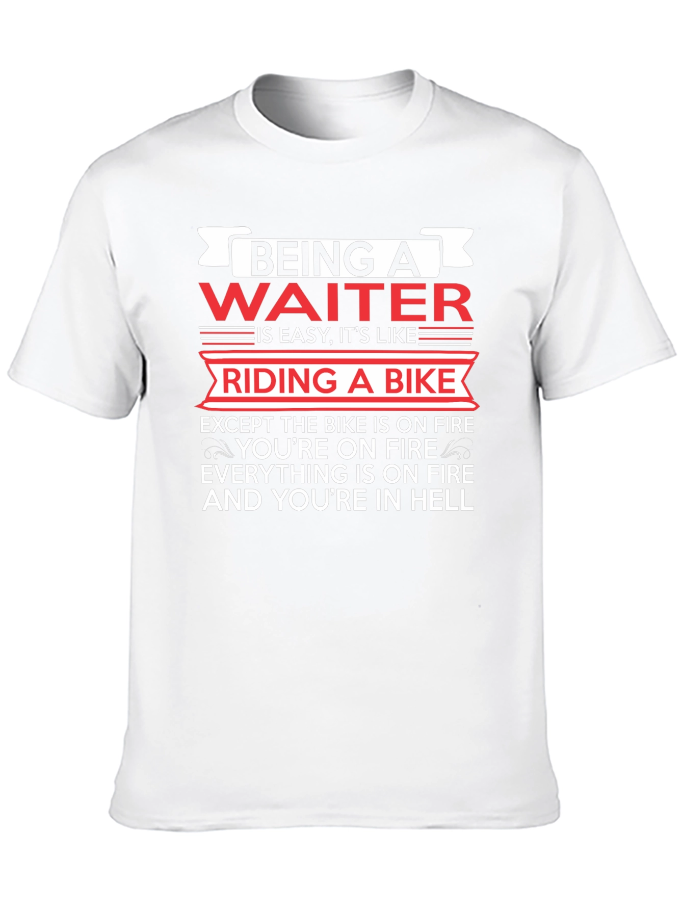 Waiter On Fire Black T-Shirt