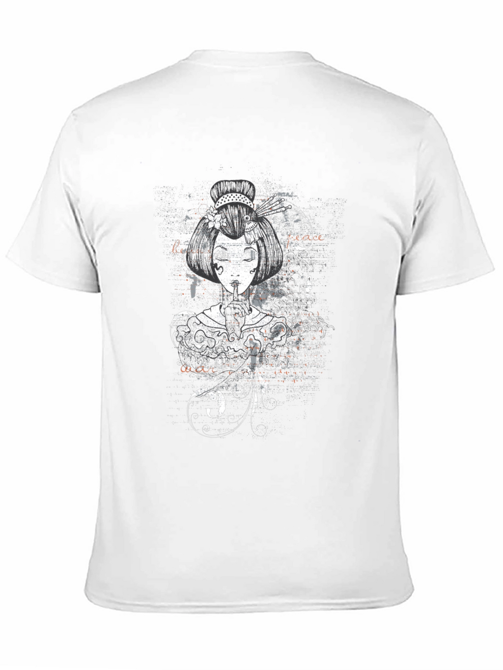 Geisha Graphic Print Black T-Shirt