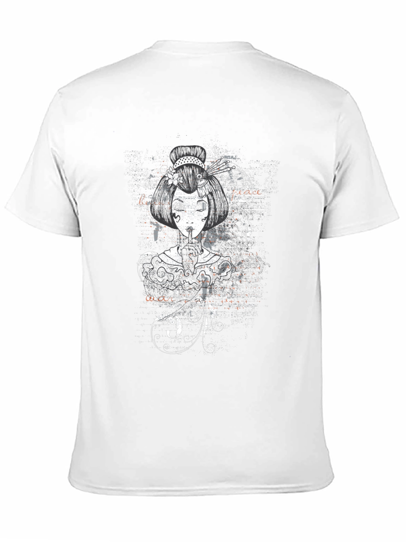 Geisha Graphic Print Black T-Shirt