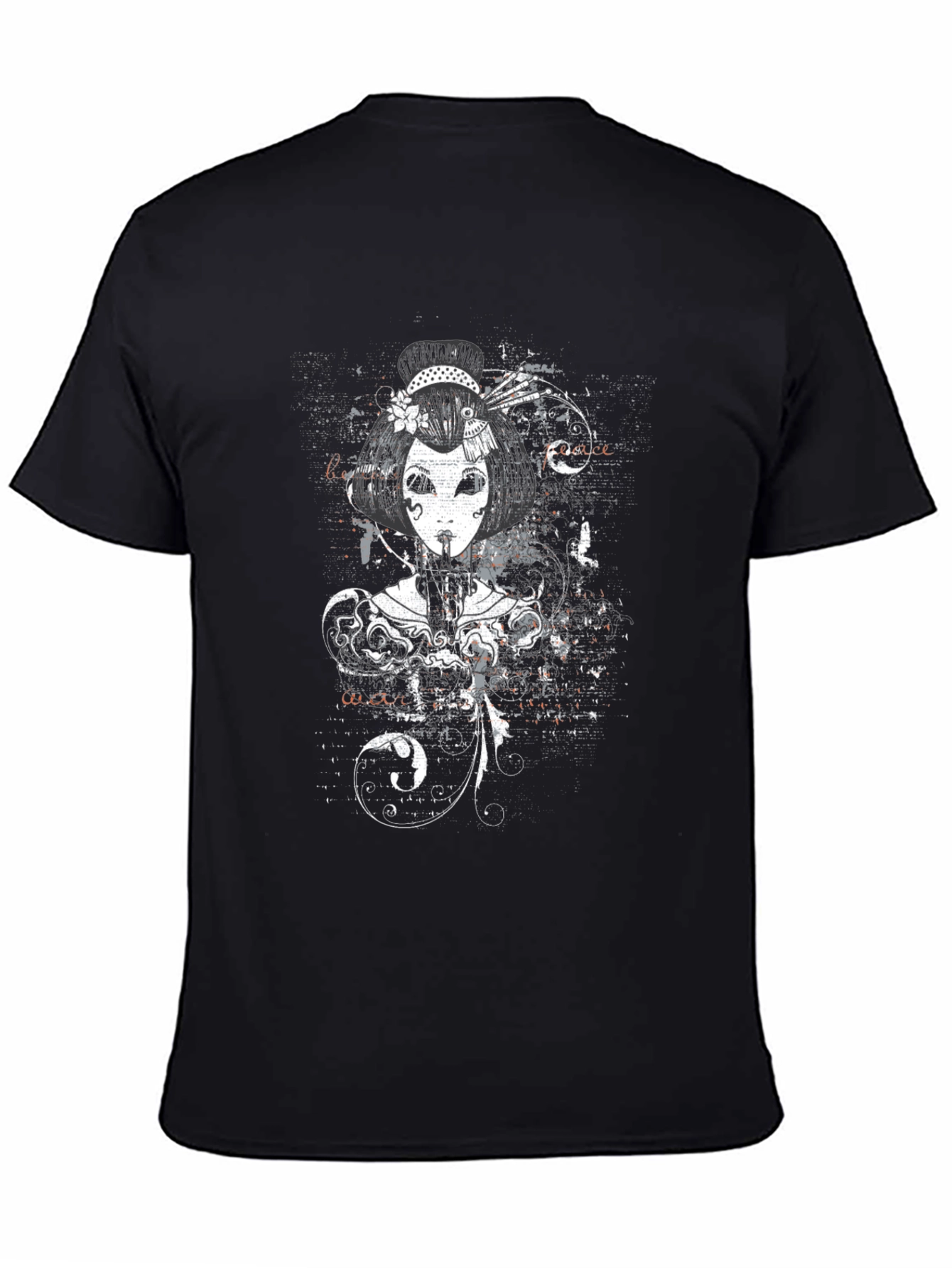 Geisha Graphic Print Black T-Shirt