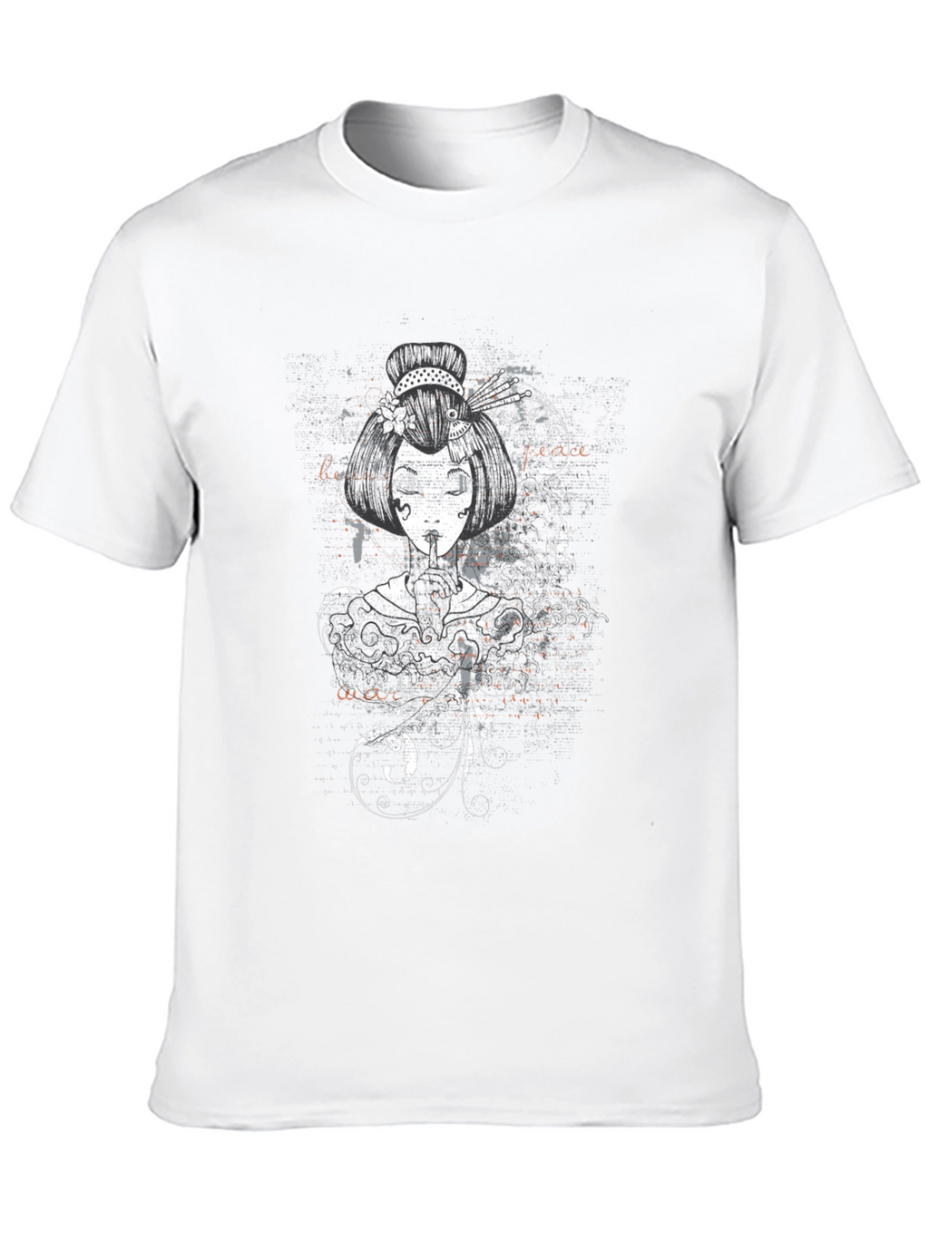 Geisha Graphic Print Black T-Shirt