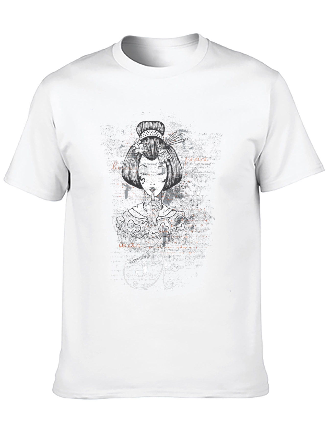 Geisha Graphic Print Black T-Shirt