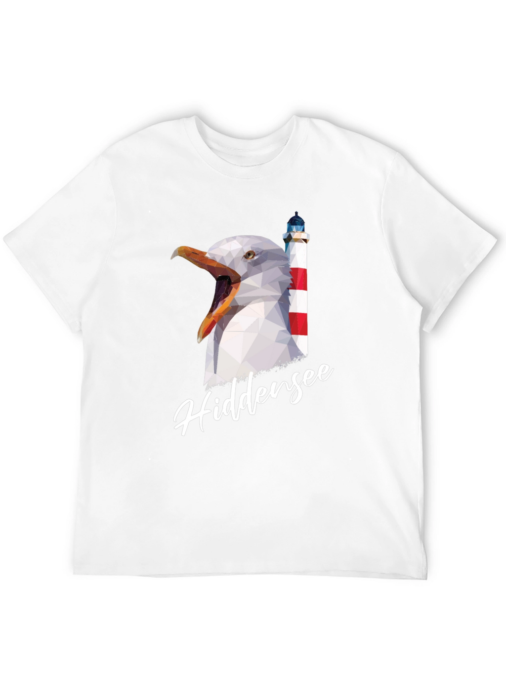 HiddenSee Graphic T-Shirt: Seagull & Lighthouse