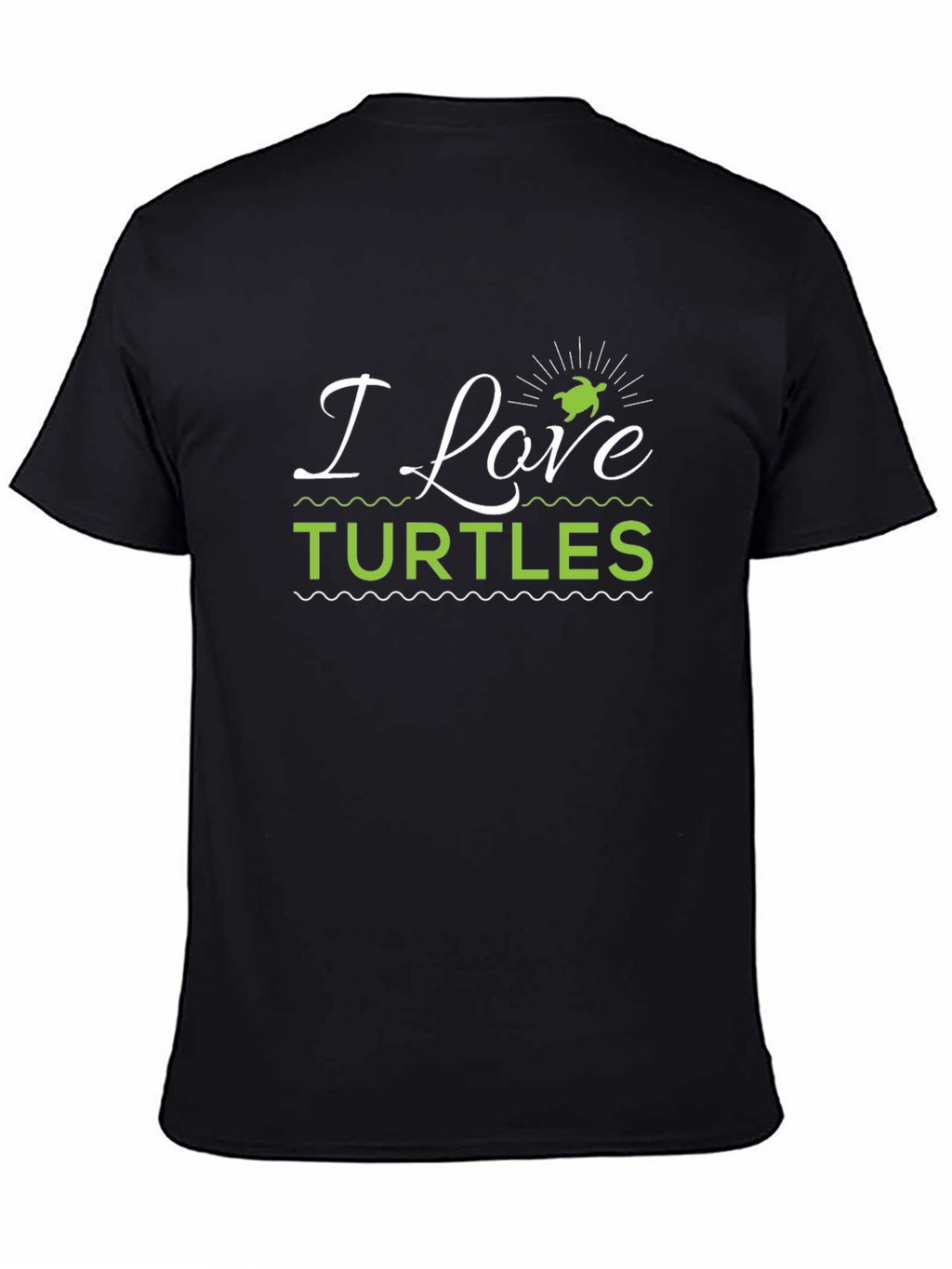 I Love Turtles Graphic Tee - Black