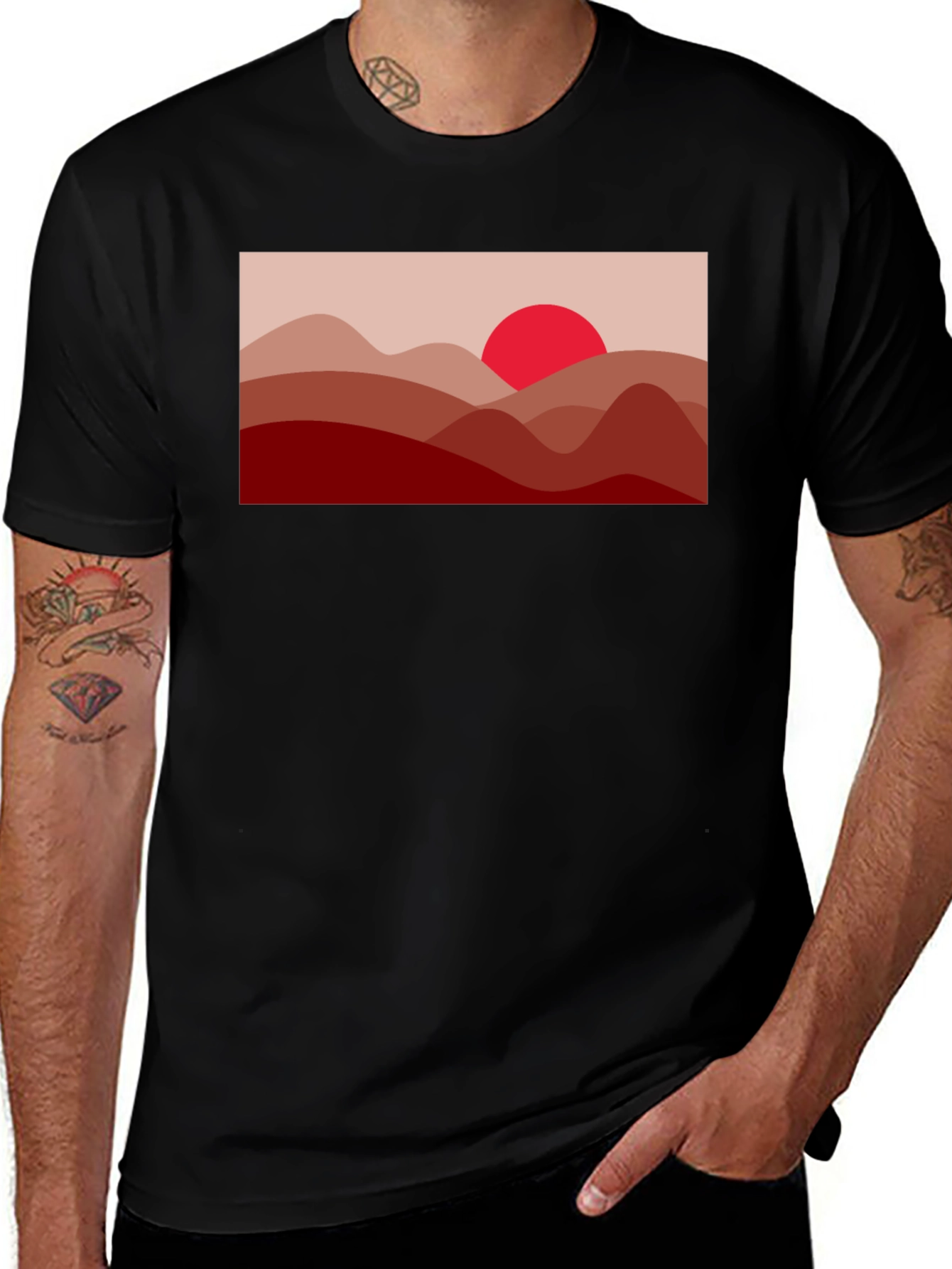 Sunset Mountain T-Shirt - Stylish Graphic Tee
