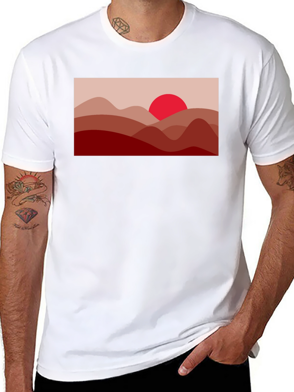 Sunset Mountain T-Shirt - Stylish Graphic Tee