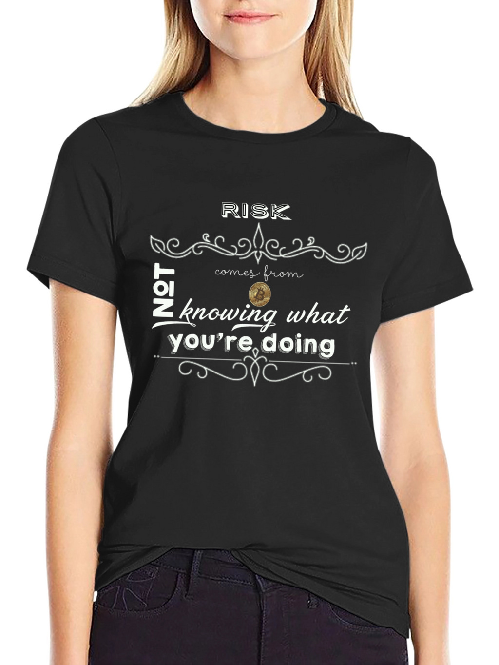 Risk Bitcoin Quote Graphic Tee