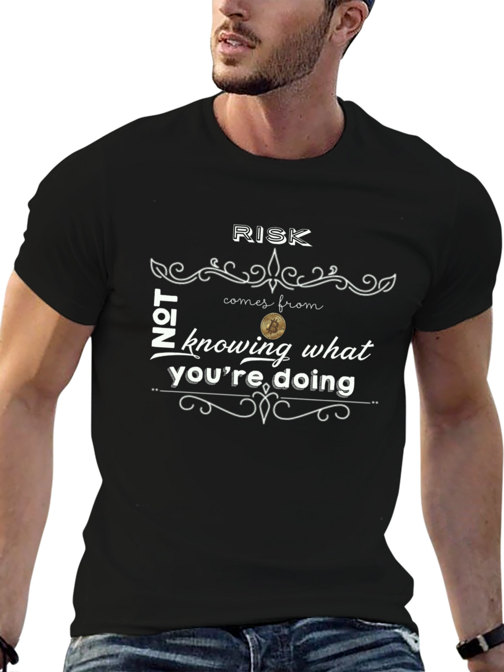 Risk Bitcoin Quote Graphic Tee