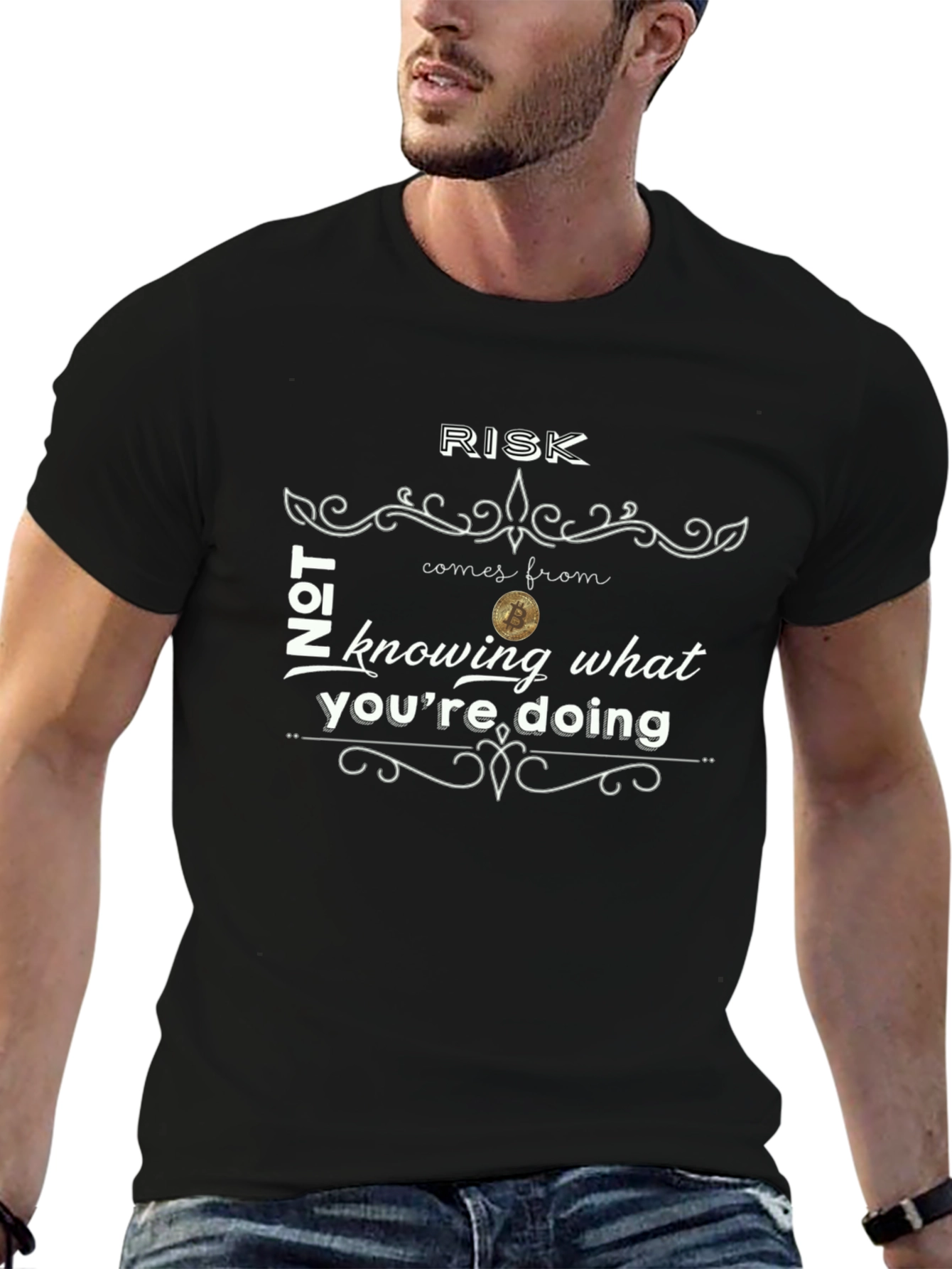Risk Bitcoin Quote Graphic Tee