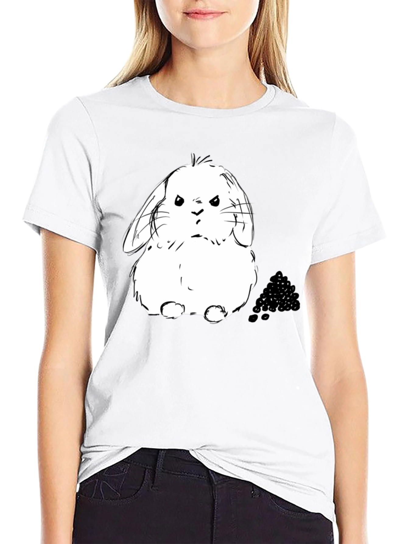 Angry Bunny Black T-Shirt - Cute & Edgy Apparel