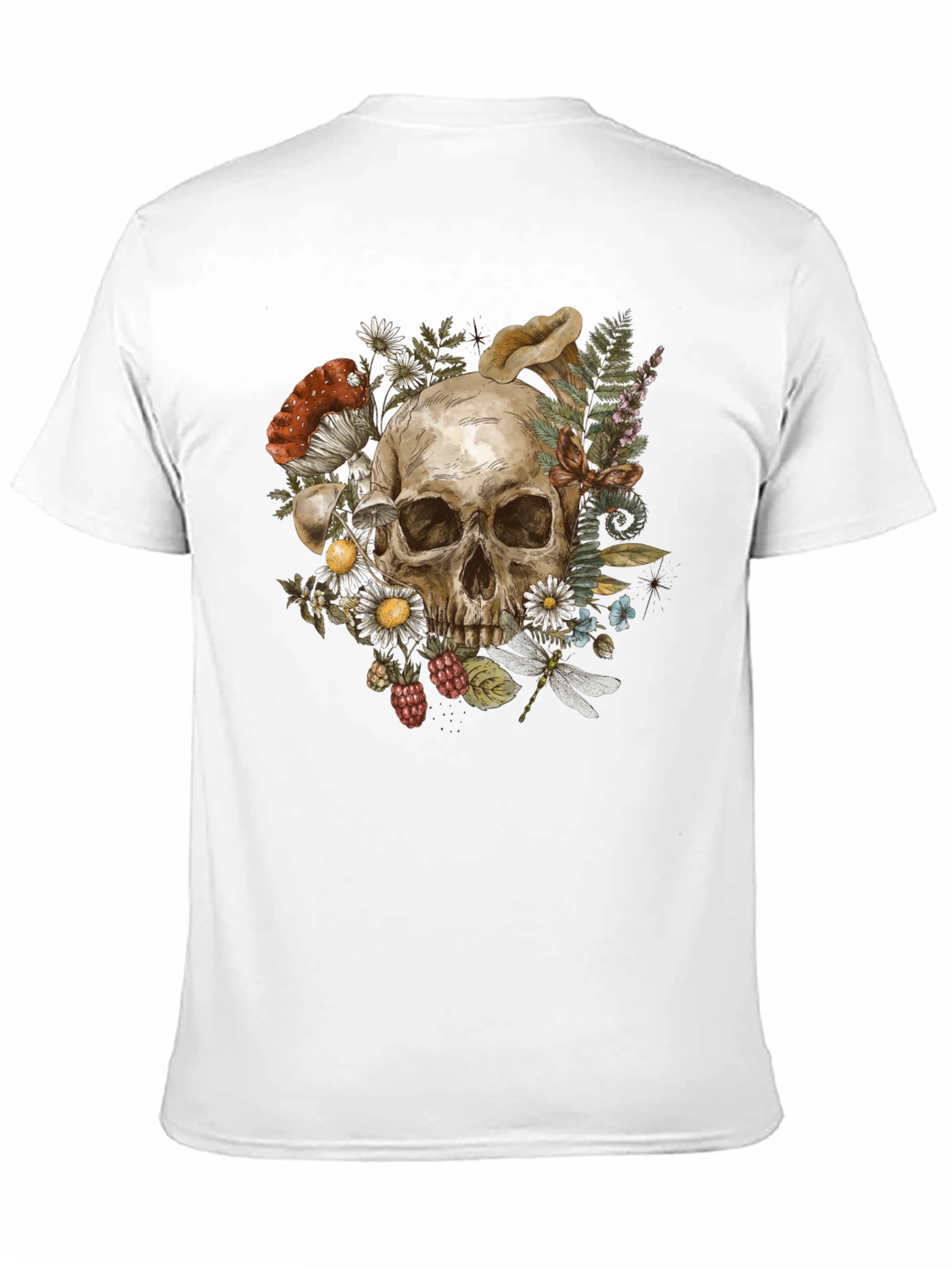 Skull & Nature Graphic Tee - Black
