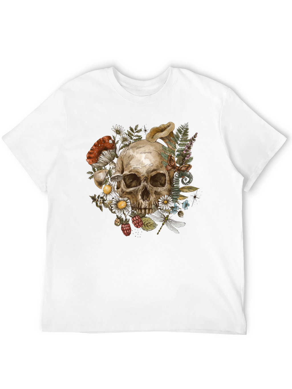Skull & Nature Graphic Tee - Black