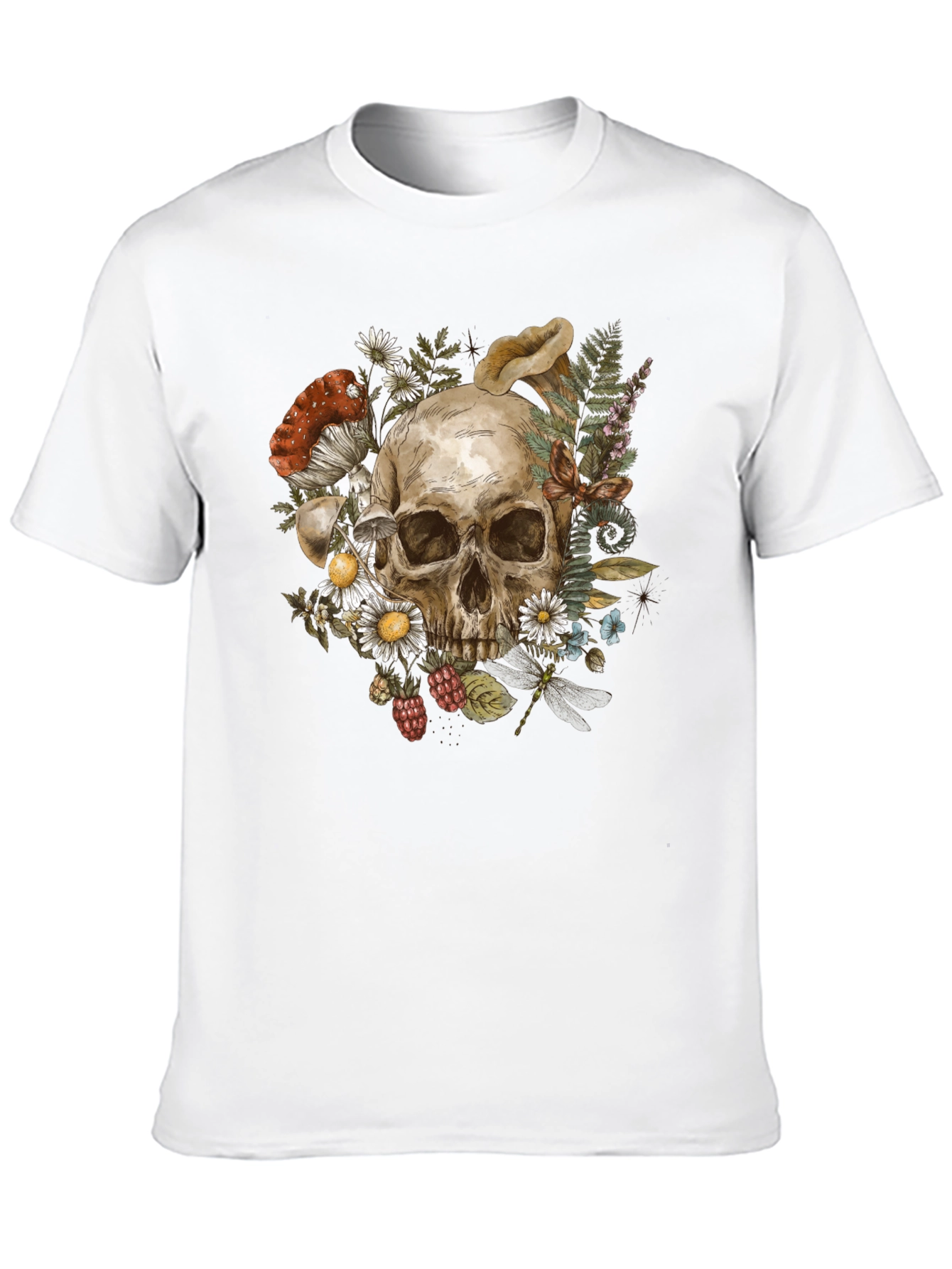 Skull & Nature Graphic Tee - Black