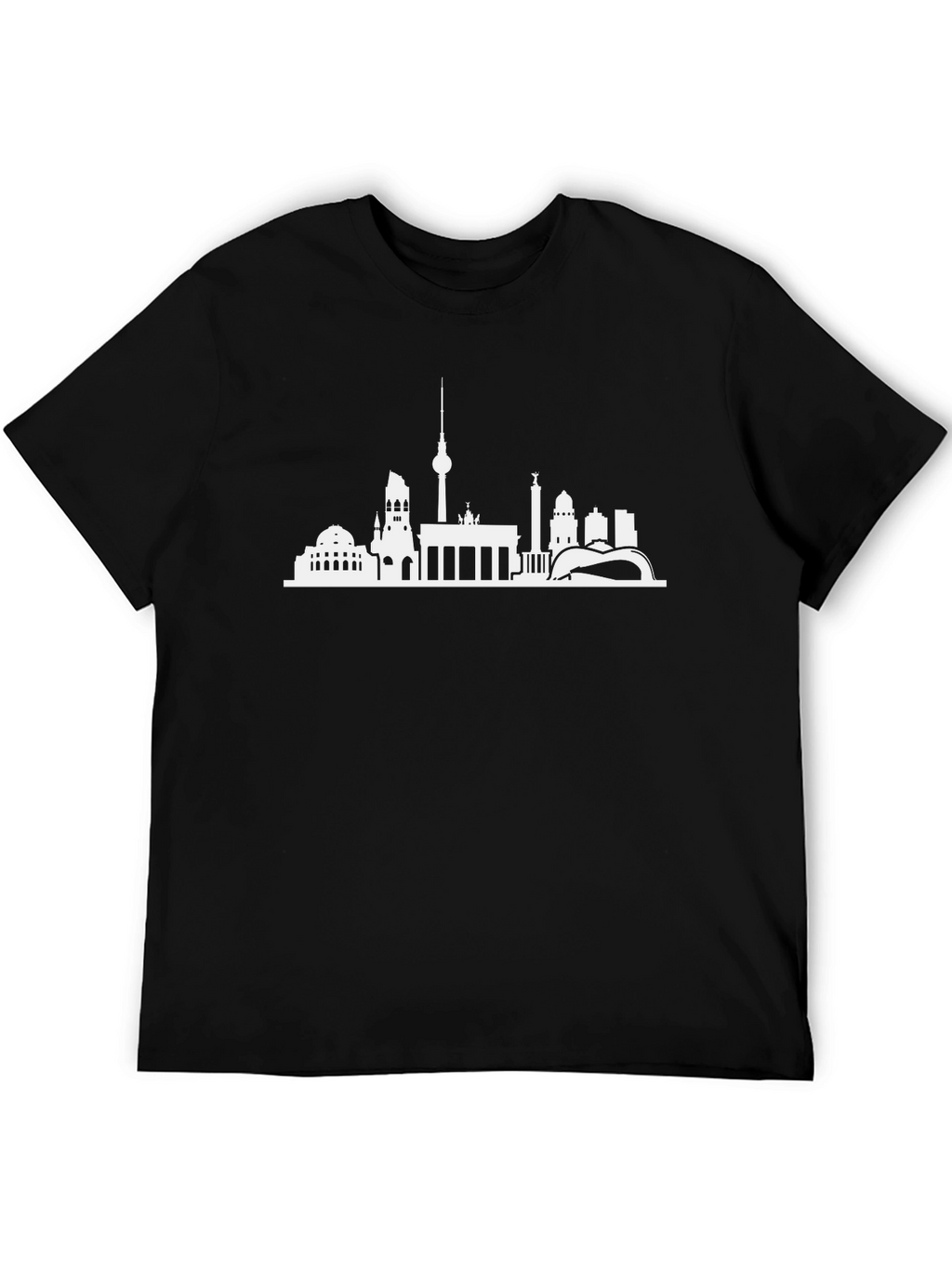 Berlin Skyline Graphic Tee - Black Cotton T-Shirt