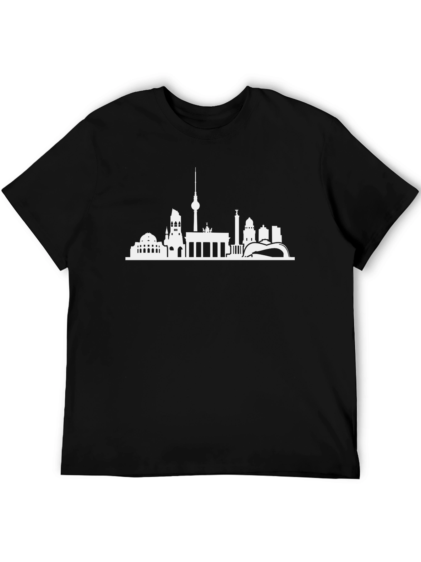 Berlin Skyline Graphic Tee - Black Cotton T-Shirt
