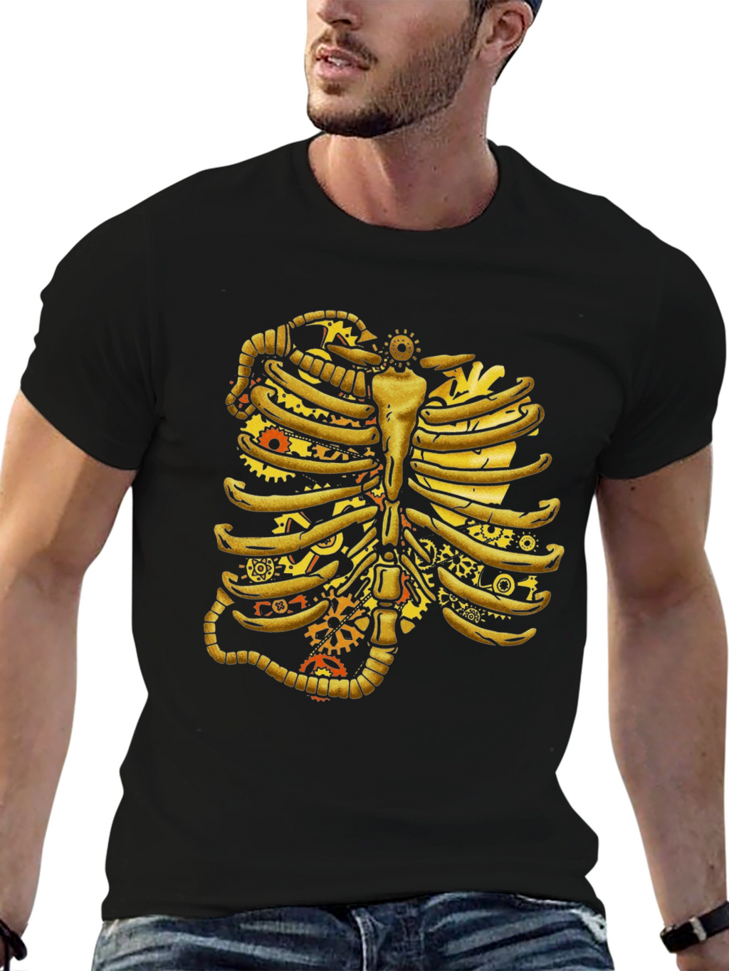 Steampunk Rib Cage Graphic Tee