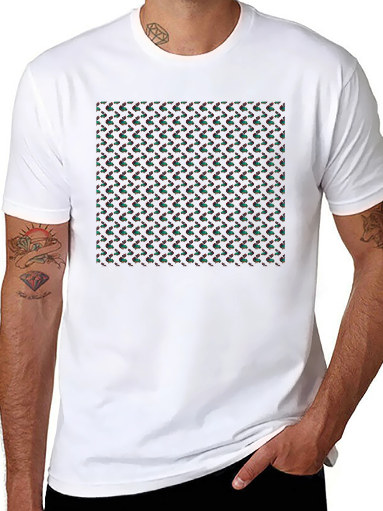Patterned Black T-Shirt