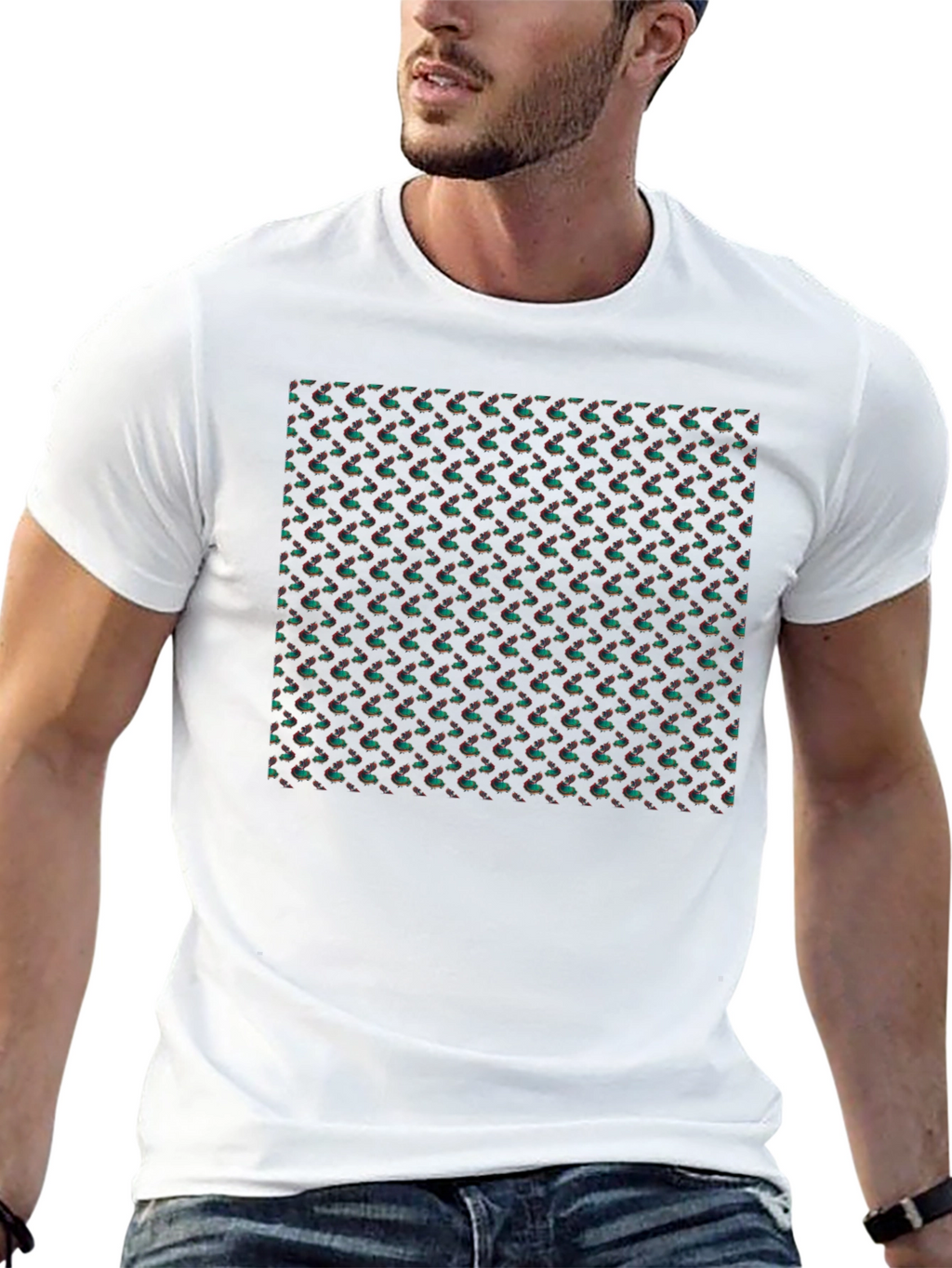 Patterned Black T-Shirt