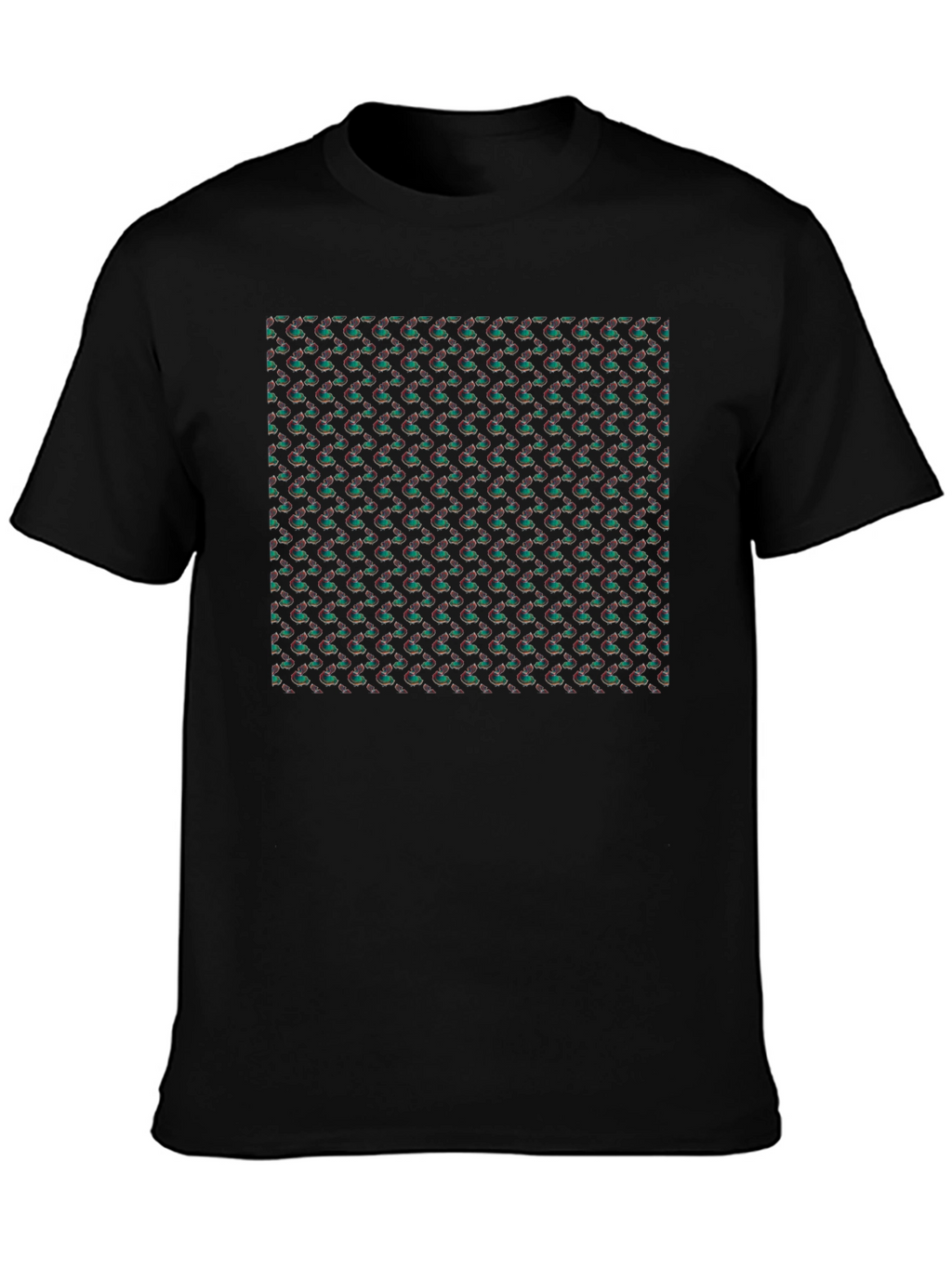 Patterned Black T-Shirt