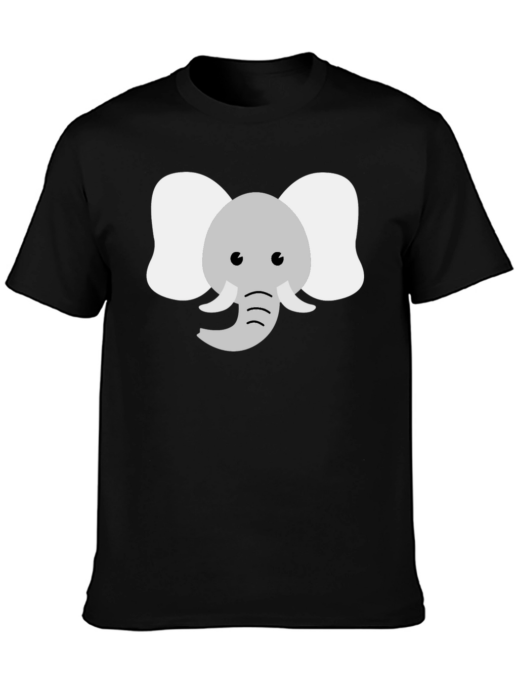 Cute Elephant Graphic Tee - Black Cotton Shirt