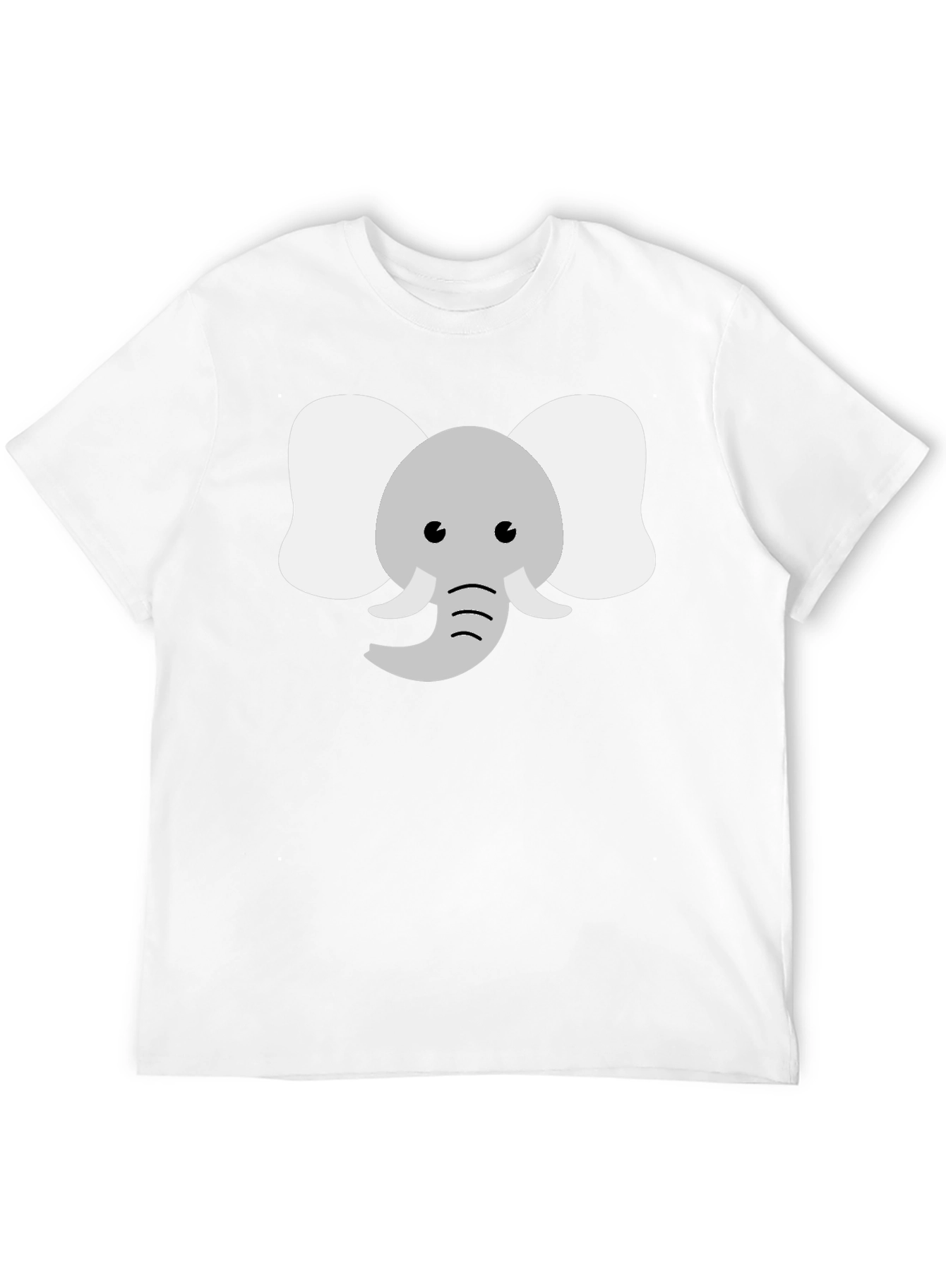 Cute Elephant Graphic Tee - Black Cotton Shirt