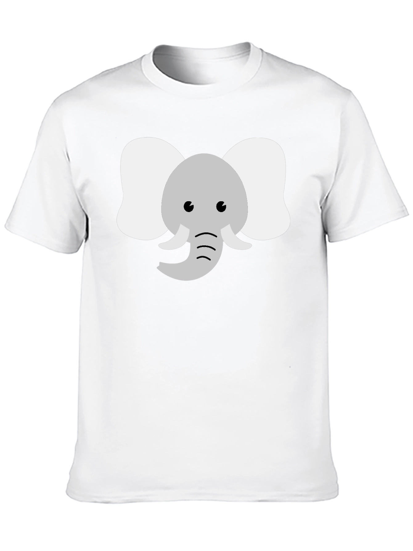 Cute Elephant Graphic Tee - Black Cotton Shirt