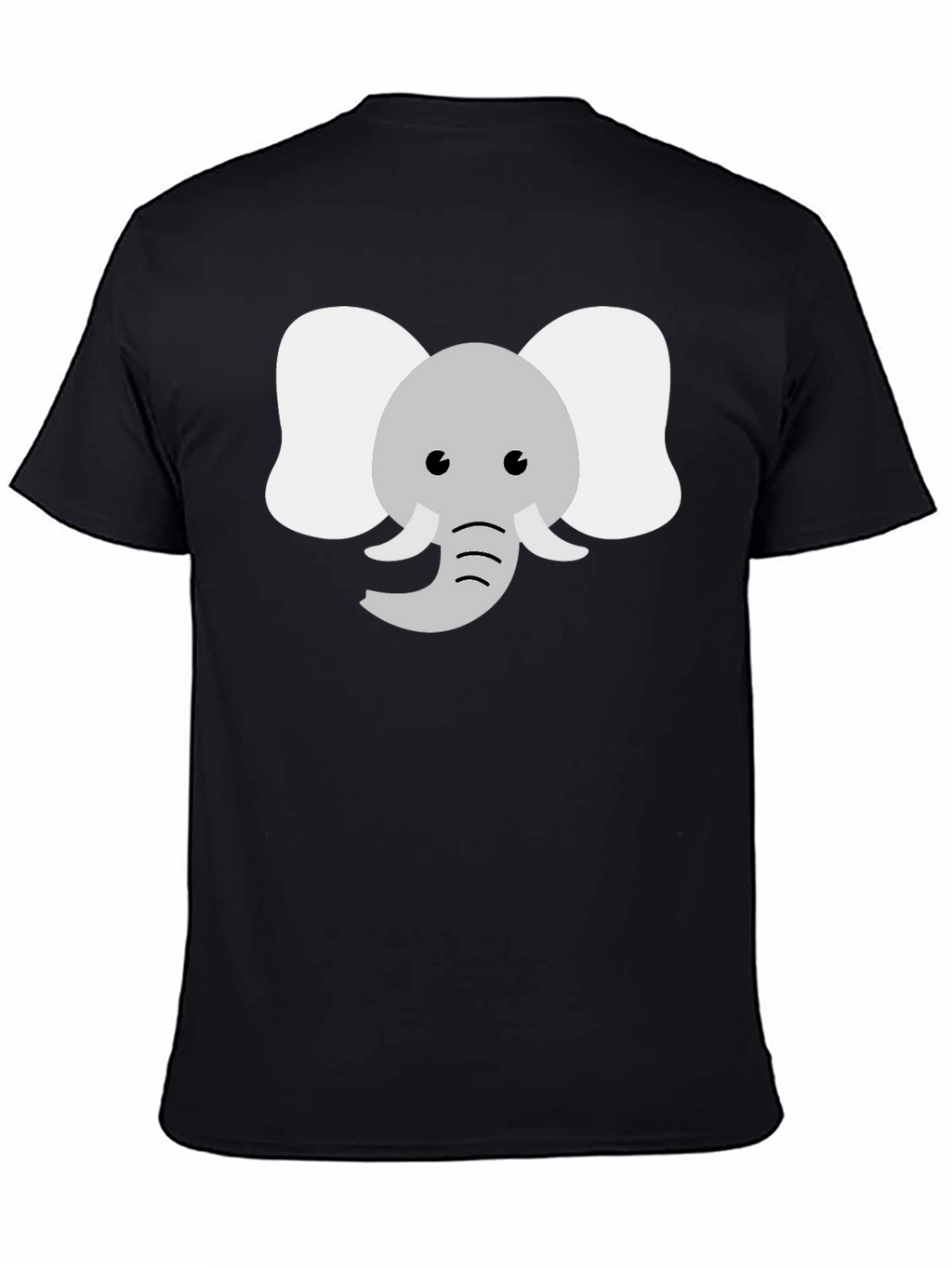 Cute Elephant Graphic Tee - Black Cotton Shirt