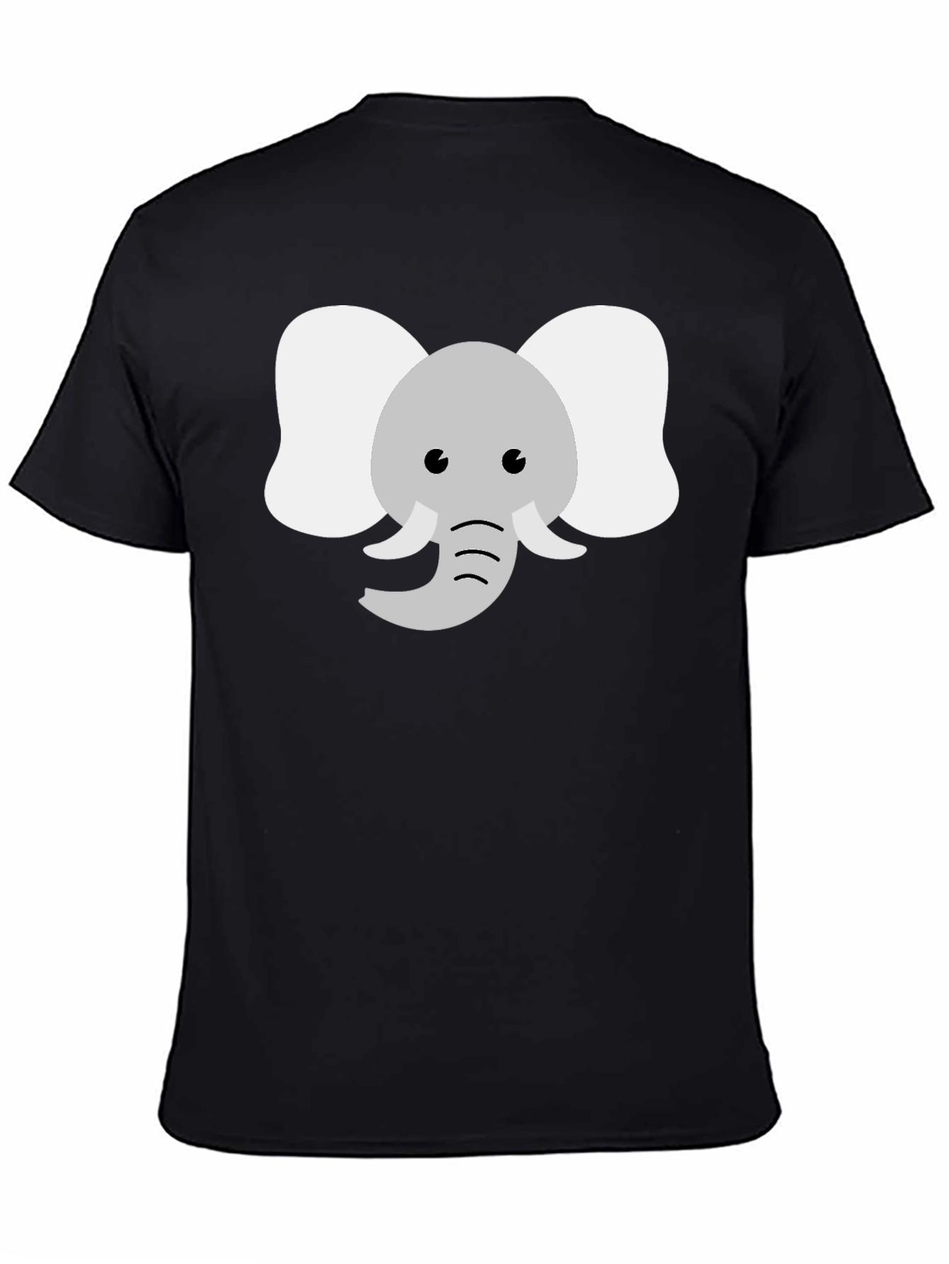 Cute Elephant Graphic Tee - Black Cotton Shirt