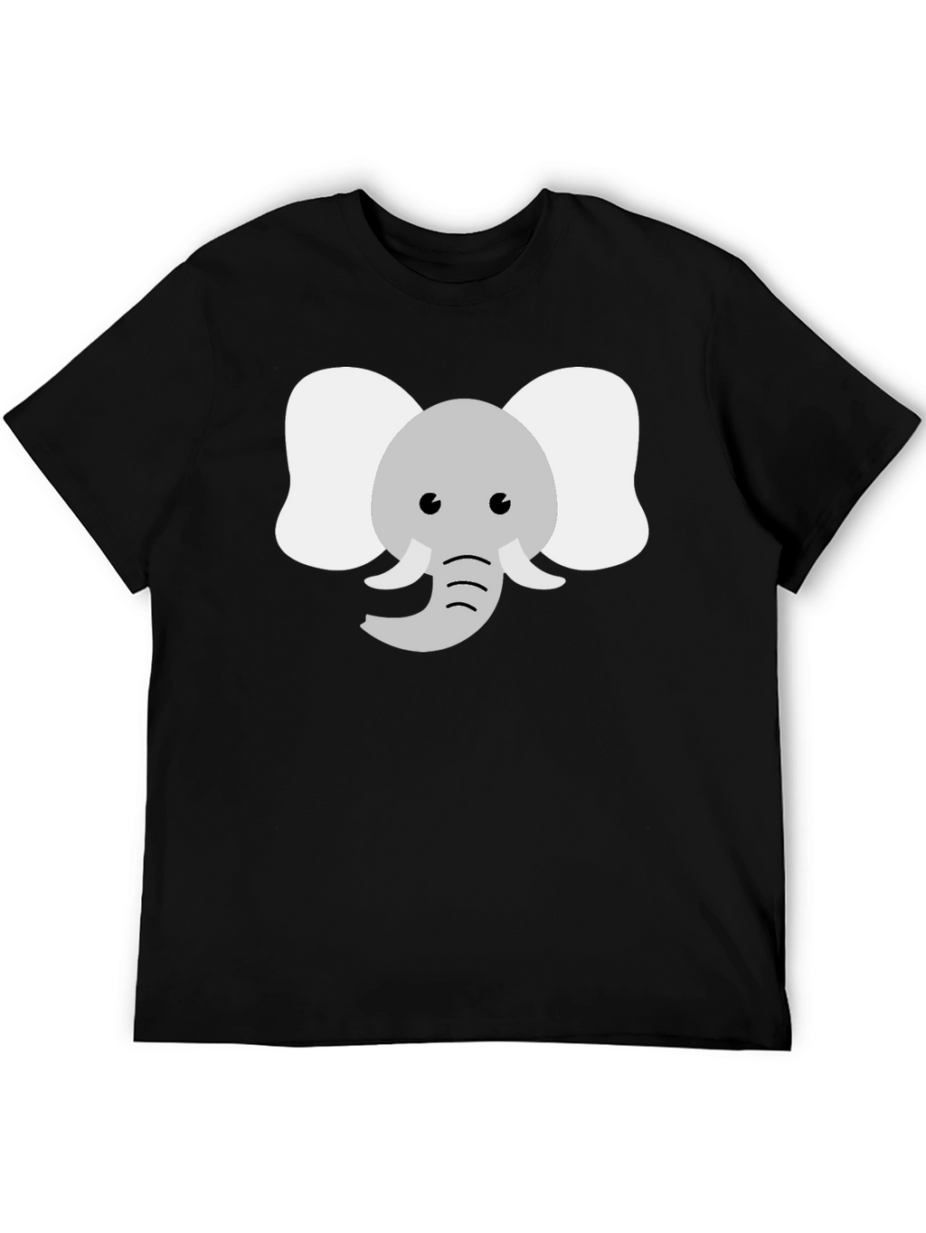 Cute Elephant Graphic Tee - Black Cotton Shirt