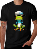 Cool Frog Graphic Tee - Trendy Animal Print T-Shirt