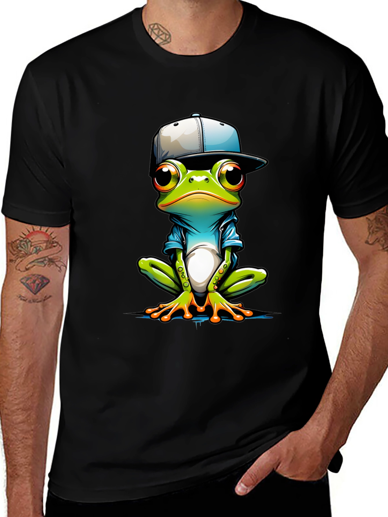 Cool Frog Graphic Tee - Trendy Animal Print T-Shirt